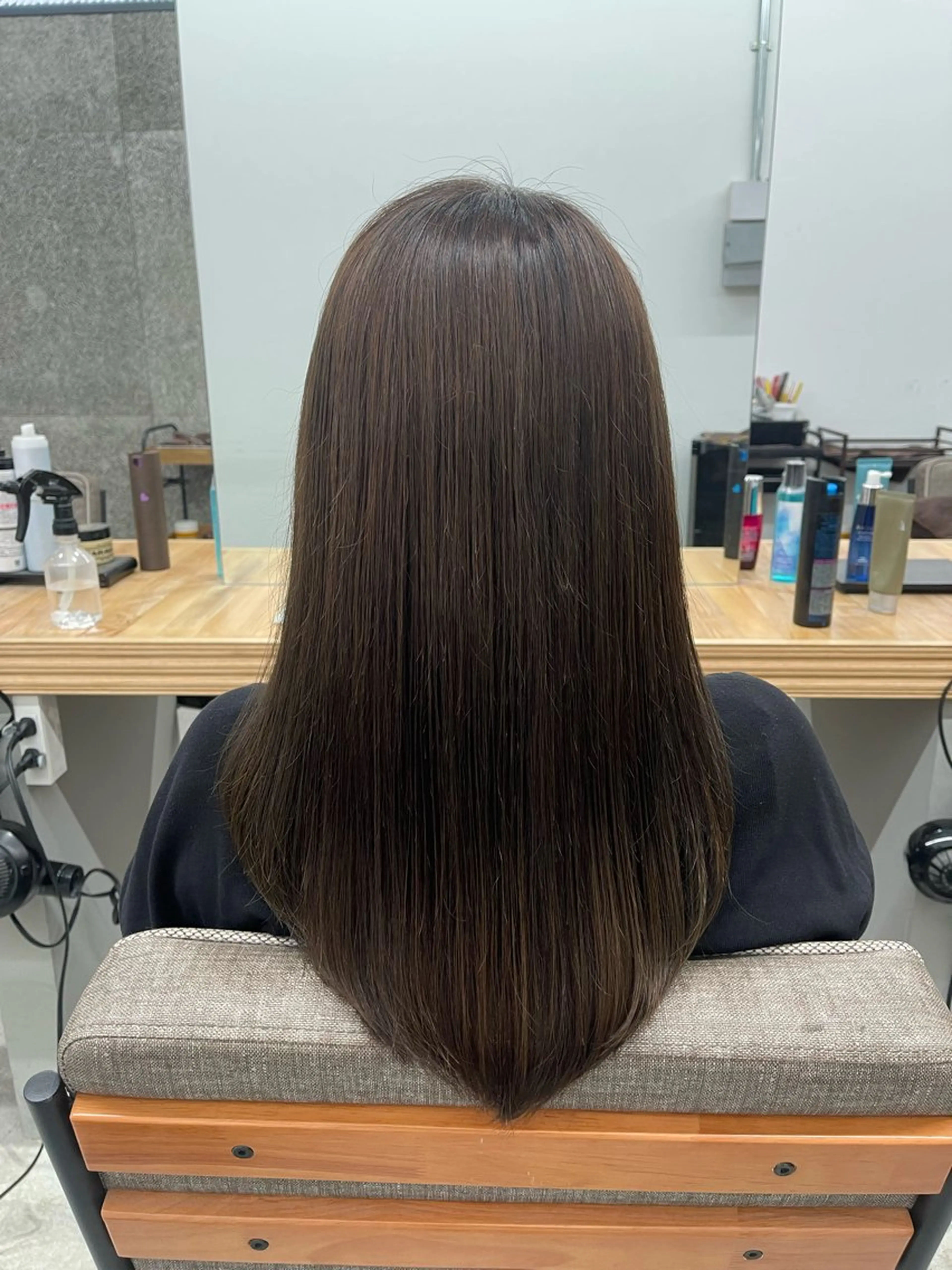 ロング カット 縮毛矯正 かめい りなのヘアスタイル