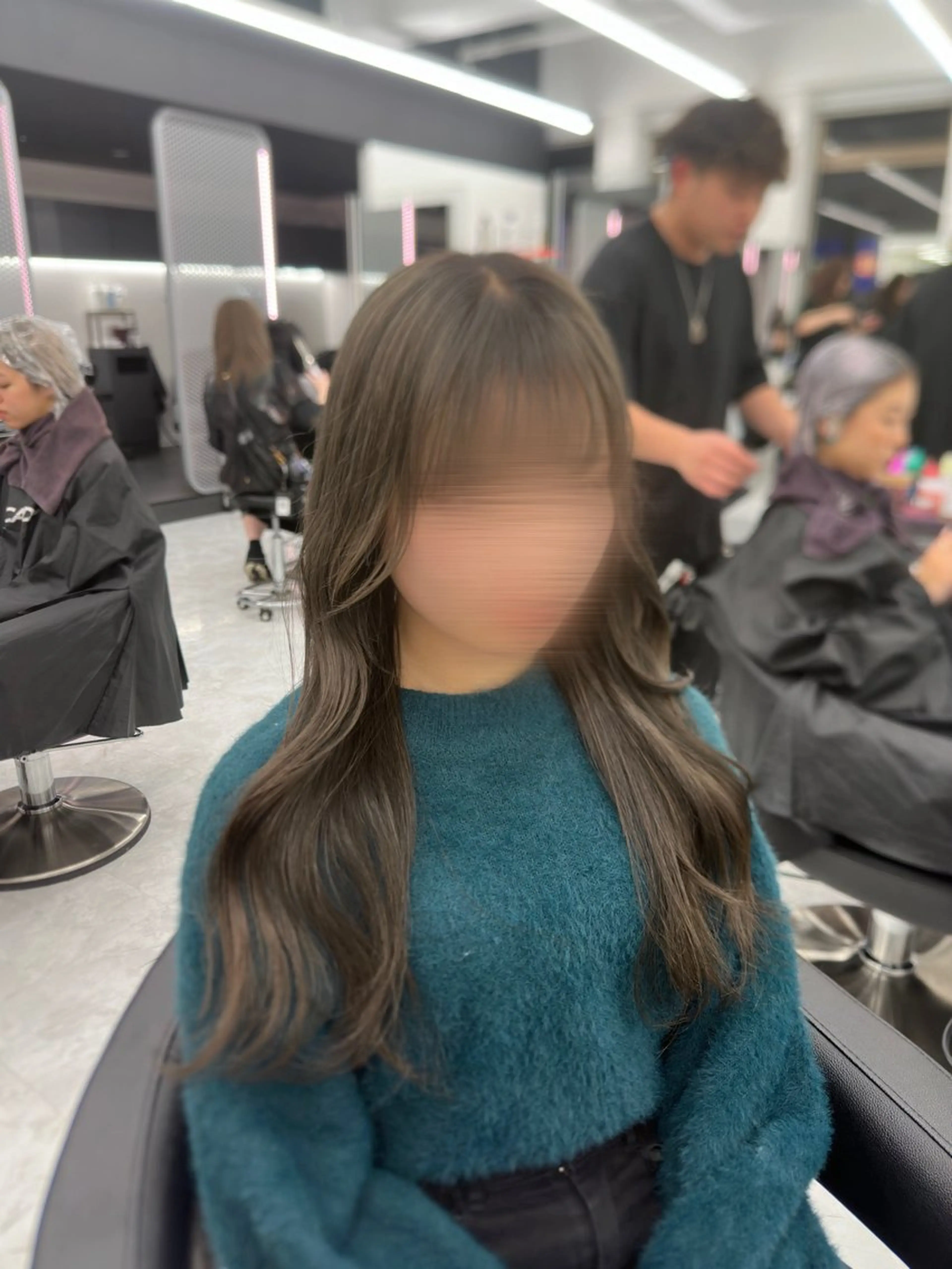 ロング カラー パーマ ヘアアレンジ メンズ キッズ ♥️韓国ヘア レイヤー♥️ゆりのヘアスタイル