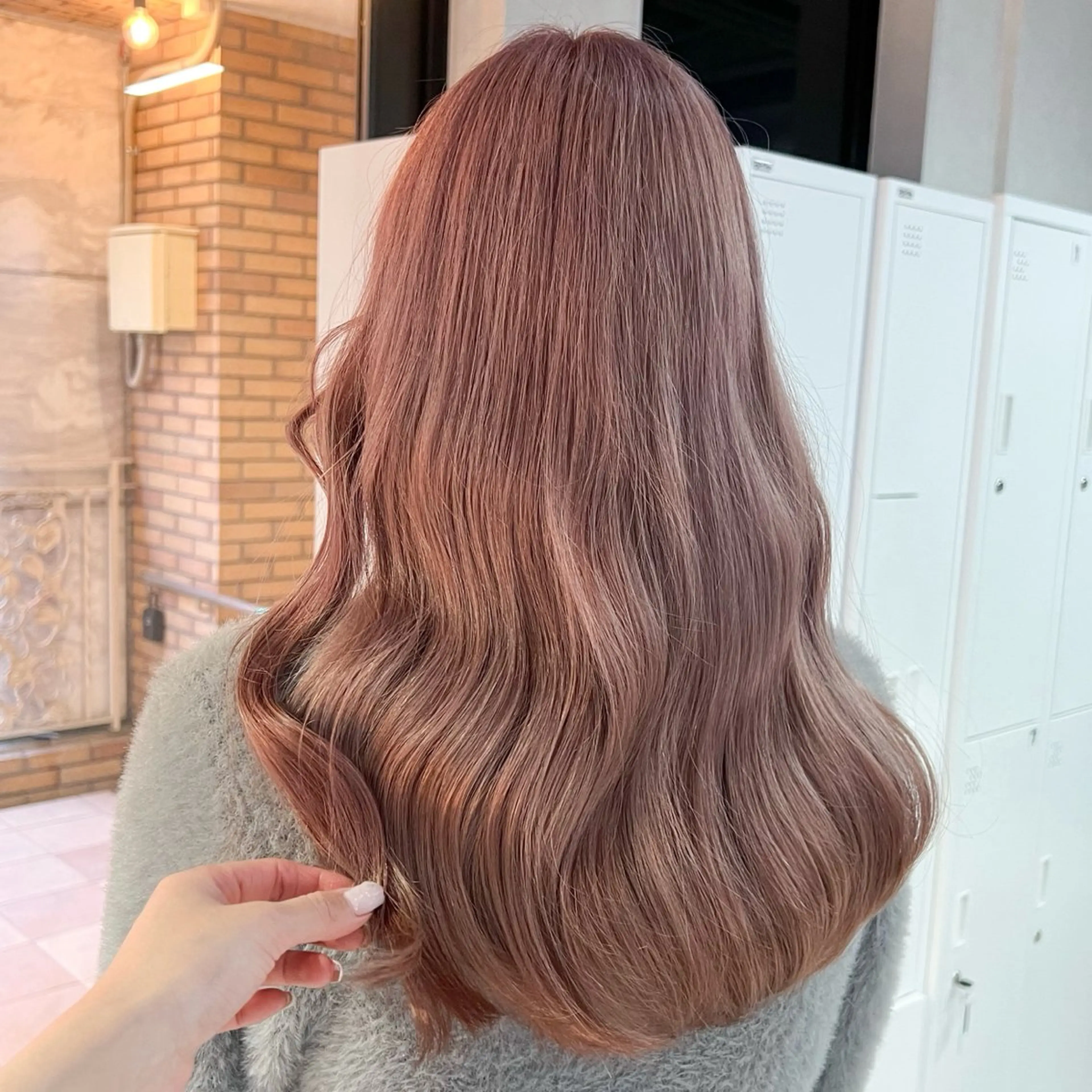 【🎀垢抜けたい人はこれ💭】ダブルカラー＋高保湿トリートメント(１回ブリーチ込)【心斎橋/ダブルカラー/暖色カラー】の写真