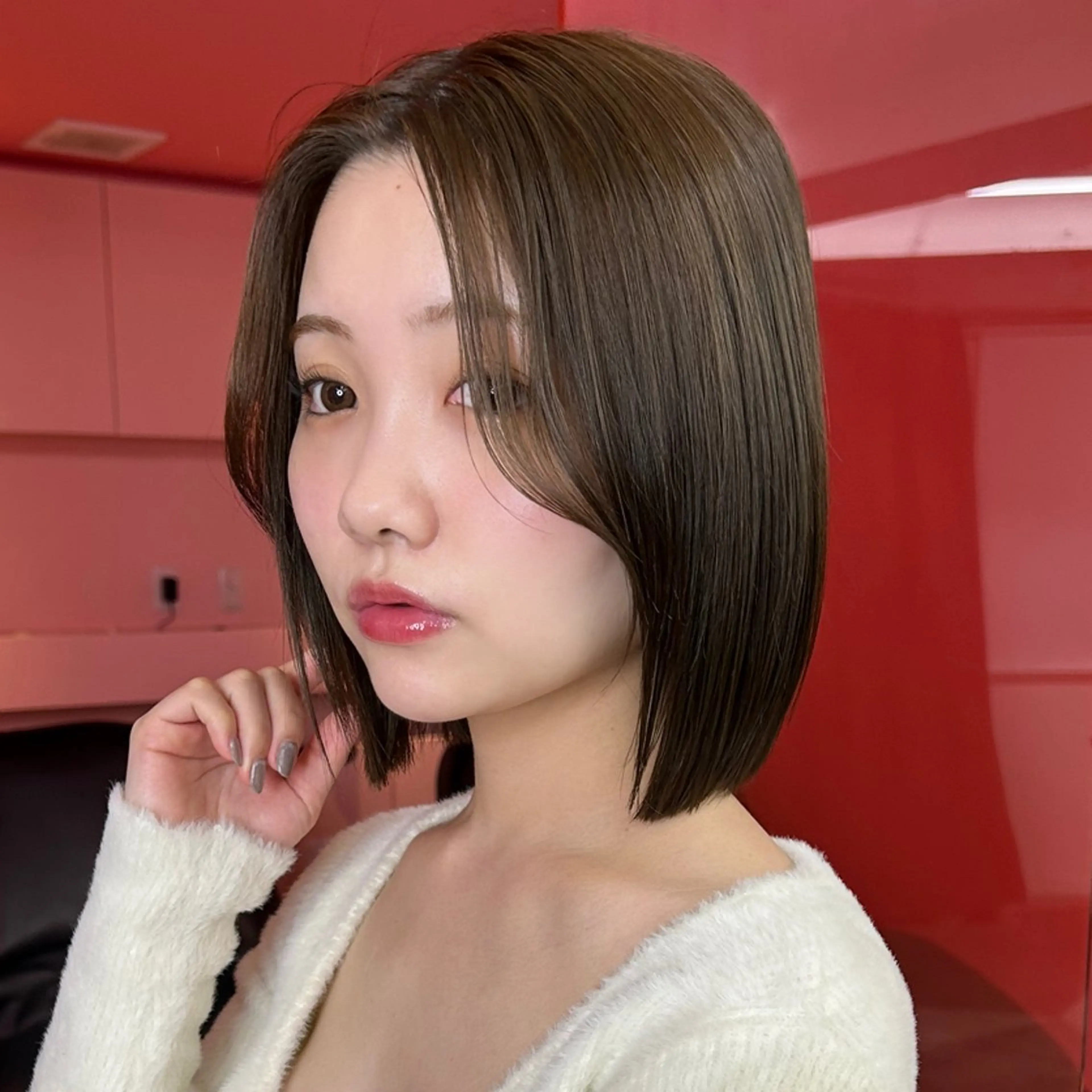 カラー ヘアカラー トリートメント 莉乃/縮毛矯正/髪質 改善/艶カラーのヘアスタイル