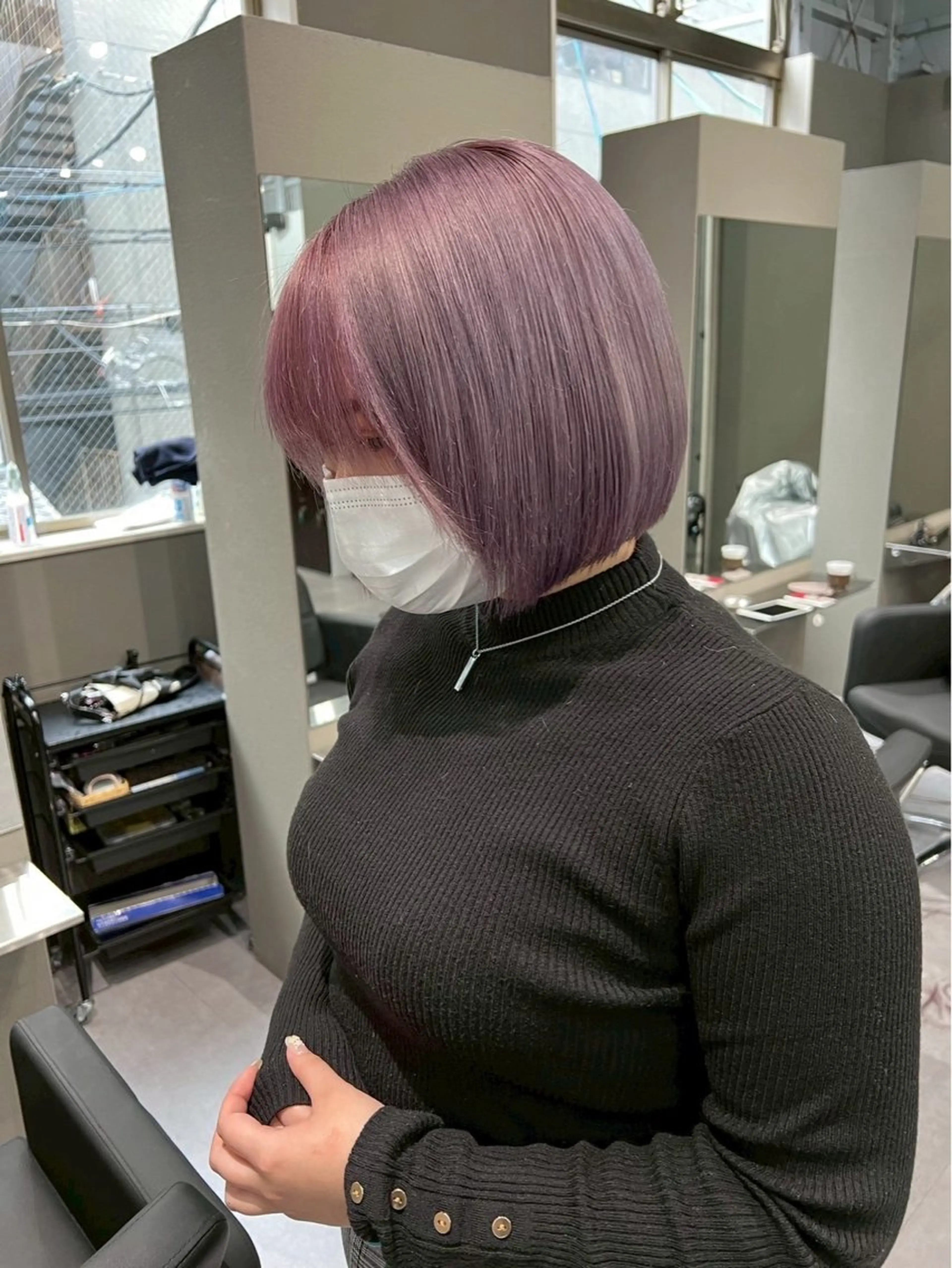 ショート カラー ブリーチ ラベンダーカラー ラベンダーピンク ピンクカラー ヘアカラー SEINA️️/烏丸 ブリーチ/ハイトーンのヘアスタイル