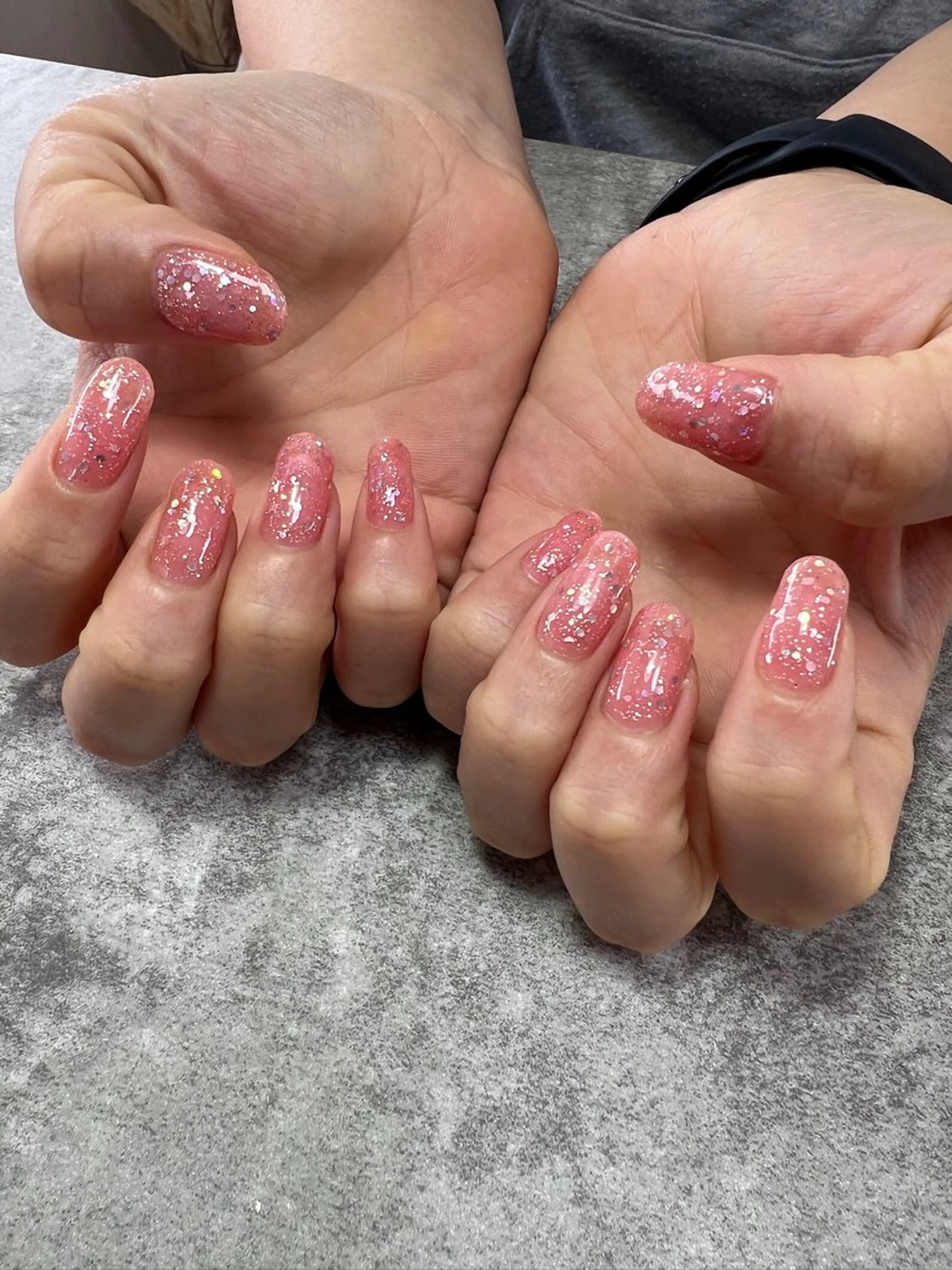 ネイル ラメ(グリッター) ワンカラーネイル Aura nailのネイルデザイン
