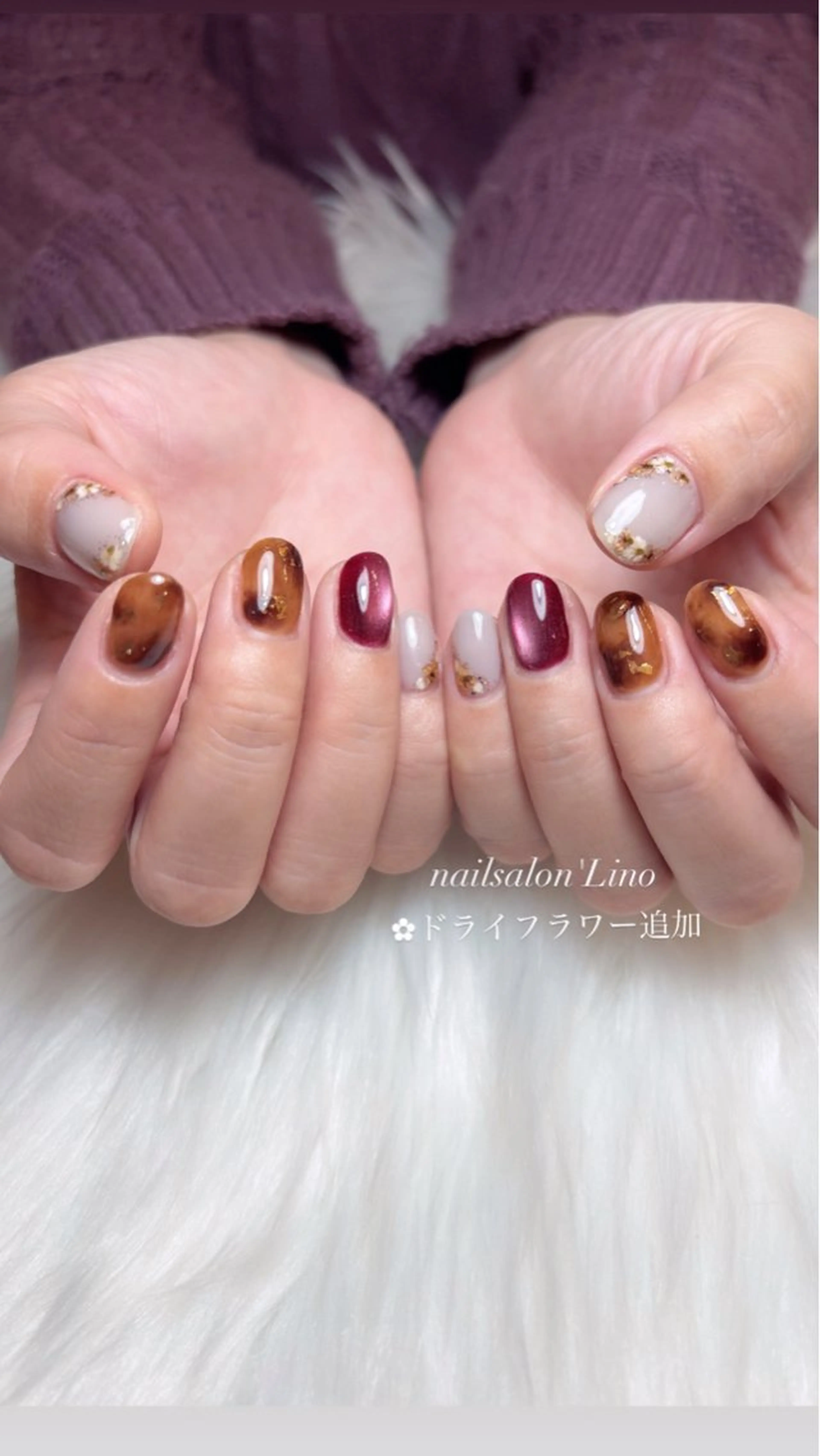 ネイル べっ甲ネイル Lino𓂃⟡.· Chizuruのネイルデザイン