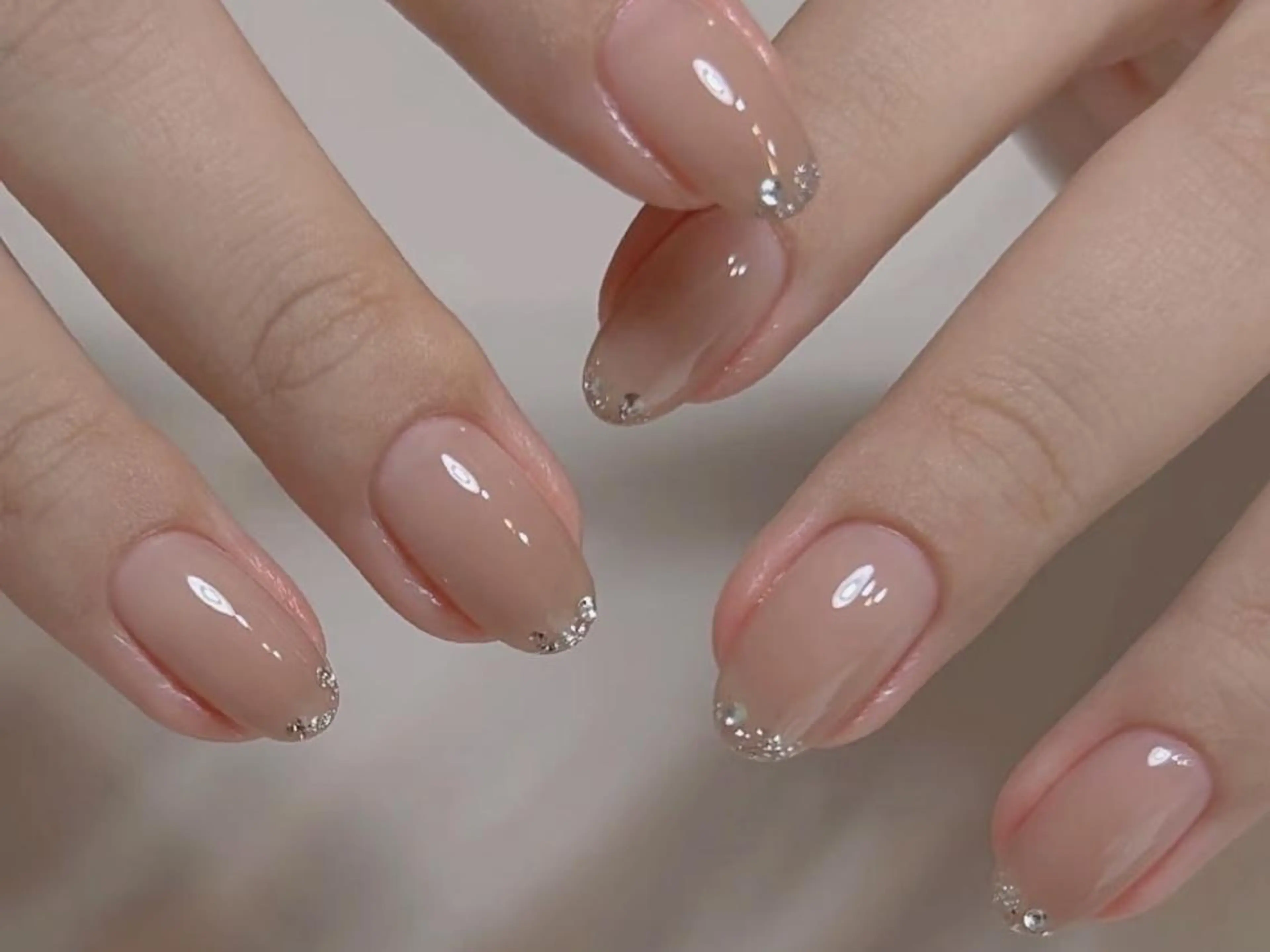 自爪オフ込み♡【ちょい足しフレンチ】エレガント系ワンカラー先端ラインの写真