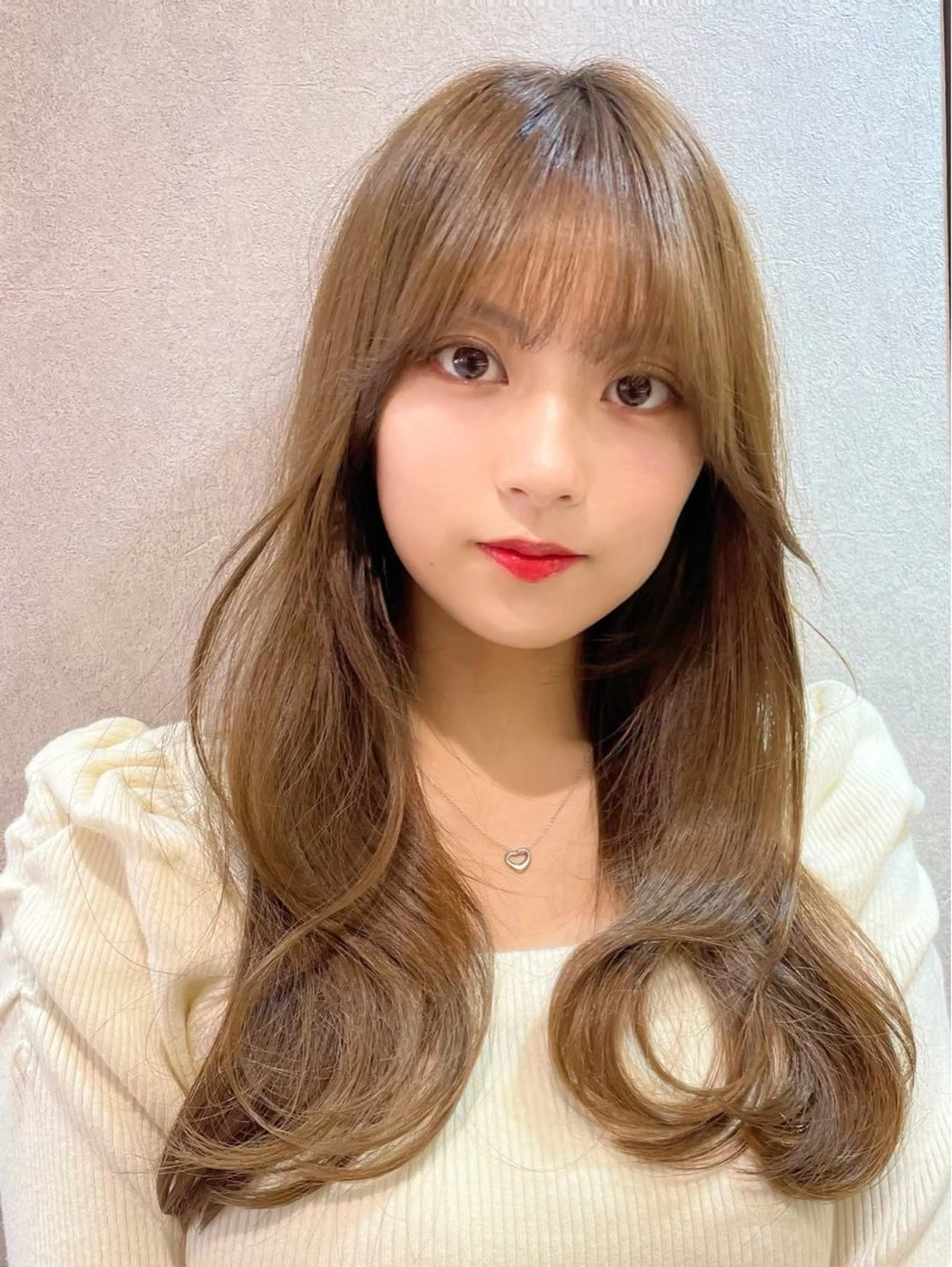 ロング 顔まわりレイヤー レイヤーカット カット ヘアカラー トリートメント 新宿/韓国レイヤー/ 顔周りカット松本美晴のヘアスタイル