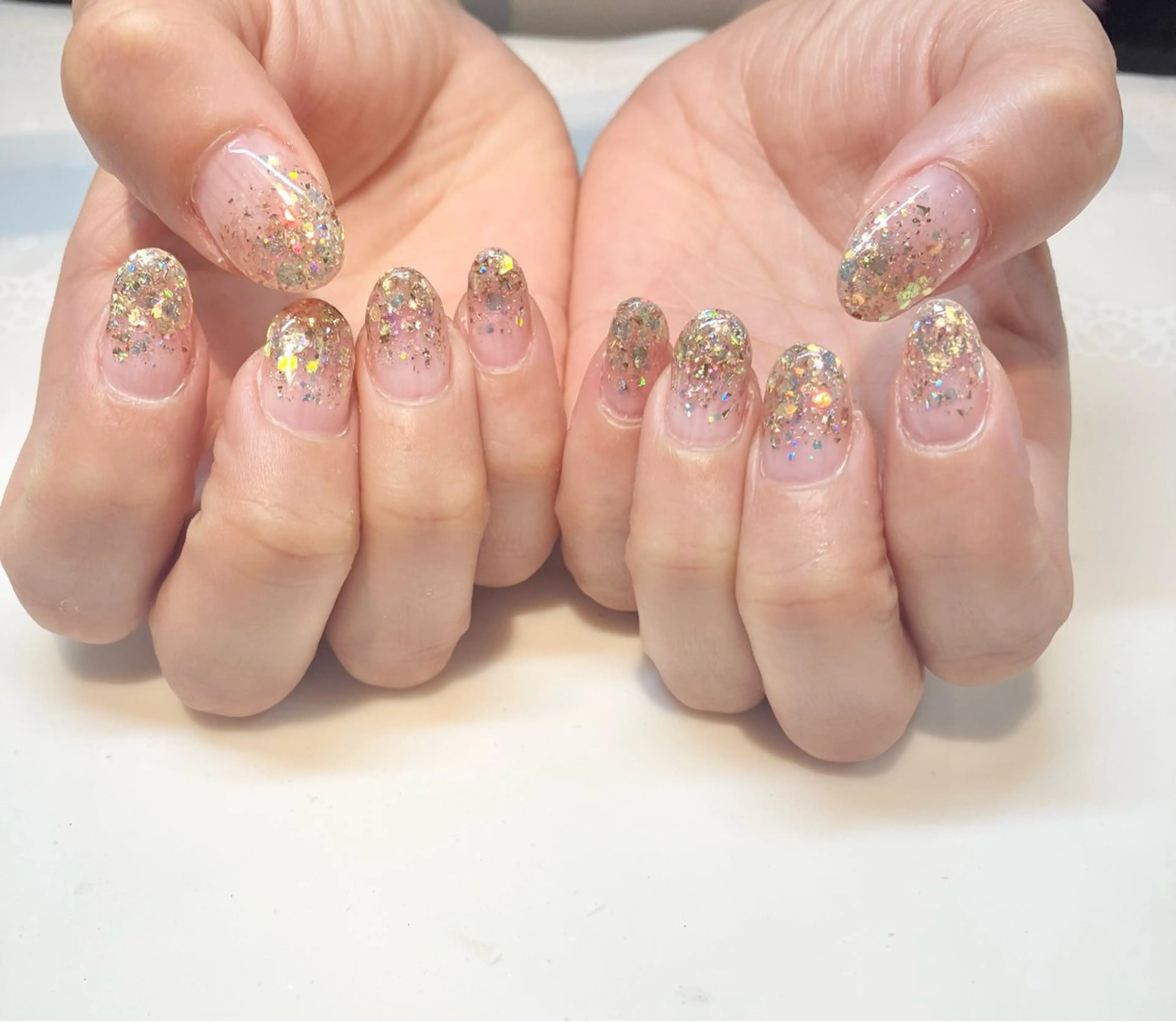 ネイル グラデーション ラメ(グリッター) Rich to 半田店所属・rich to 内田のネイルデザイン