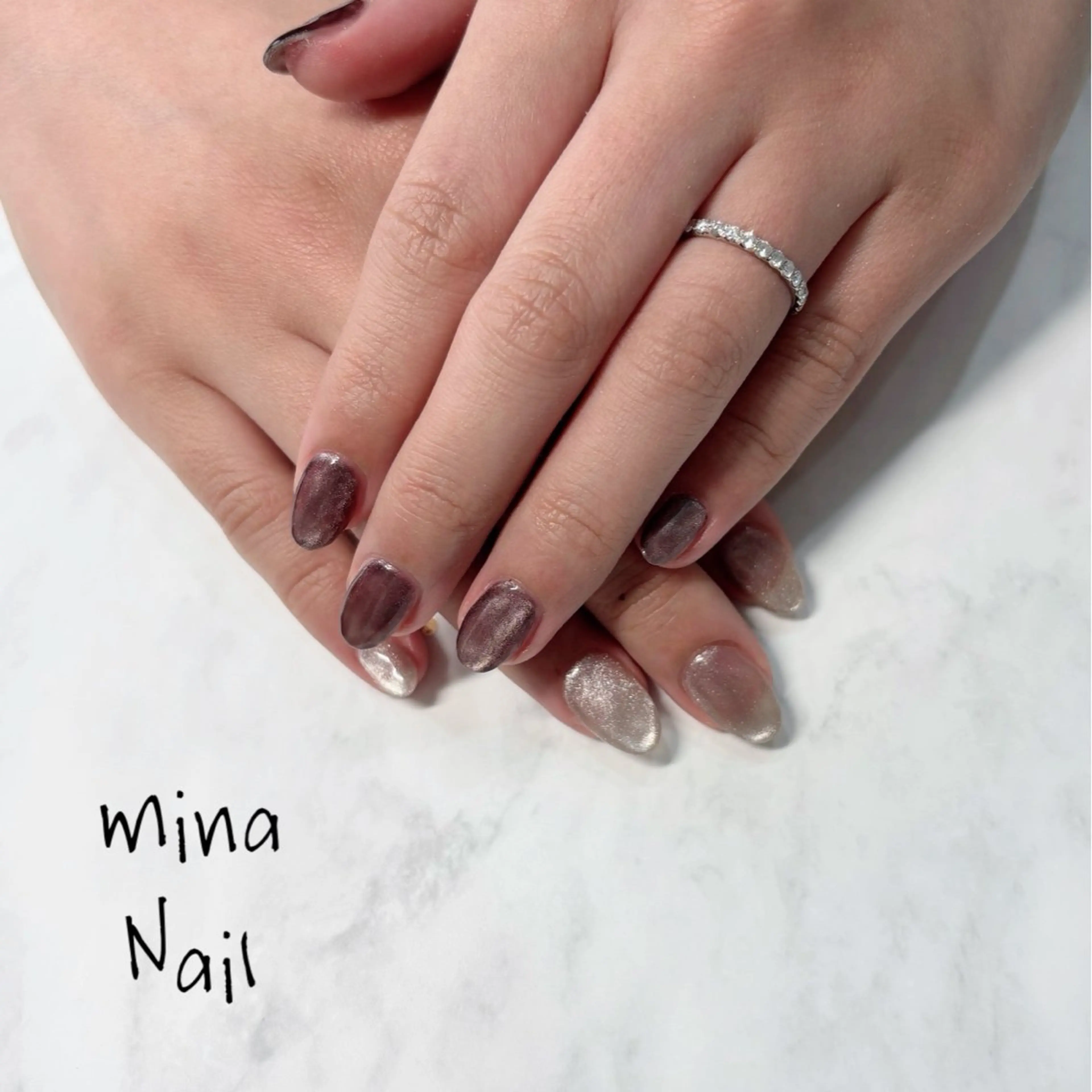 ネイル マグネットネイル ワンカラーネイル mina Nailのネイルデザイン