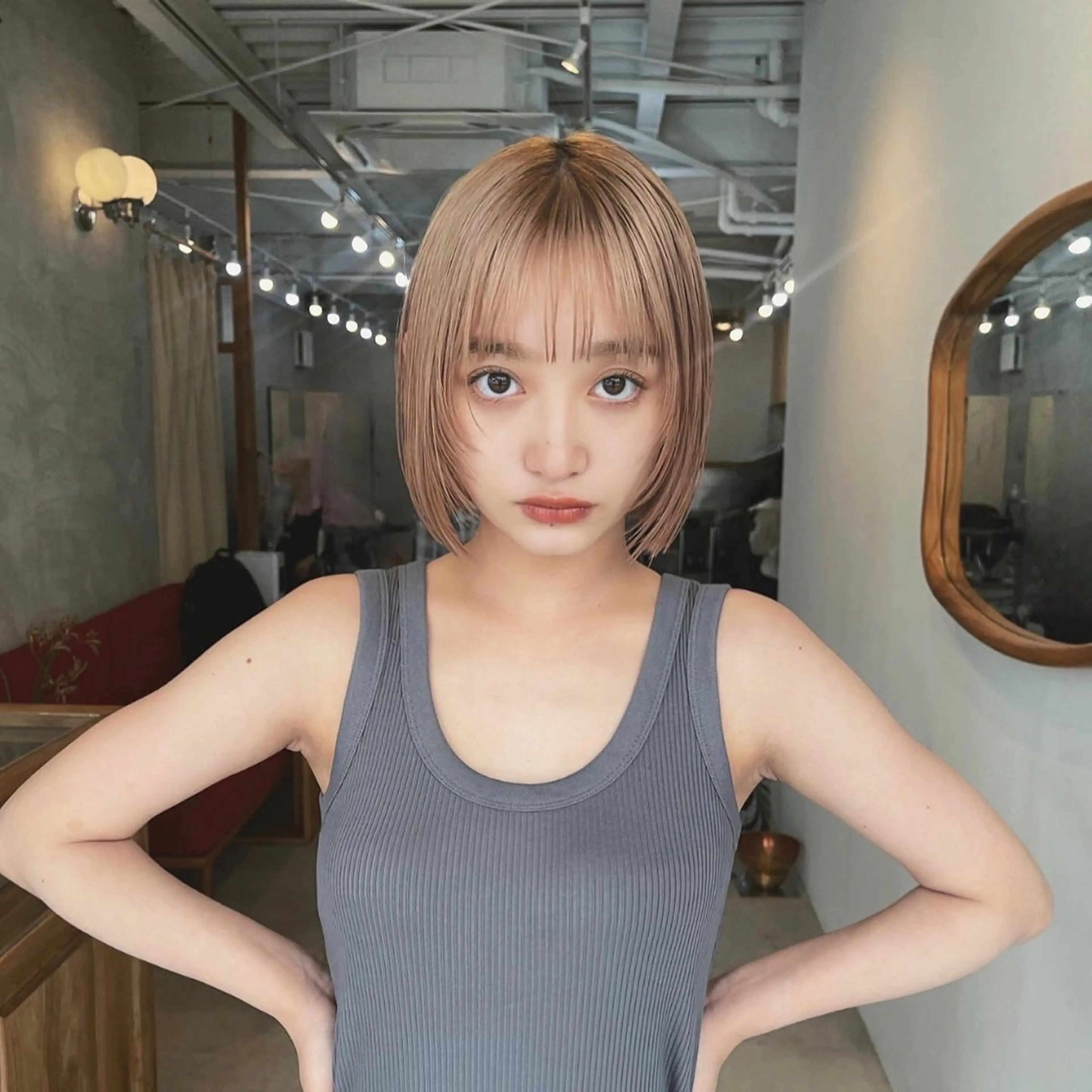 ショート 顔まわりレイヤー レイヤーカット くぎお けんじのヘアスタイル