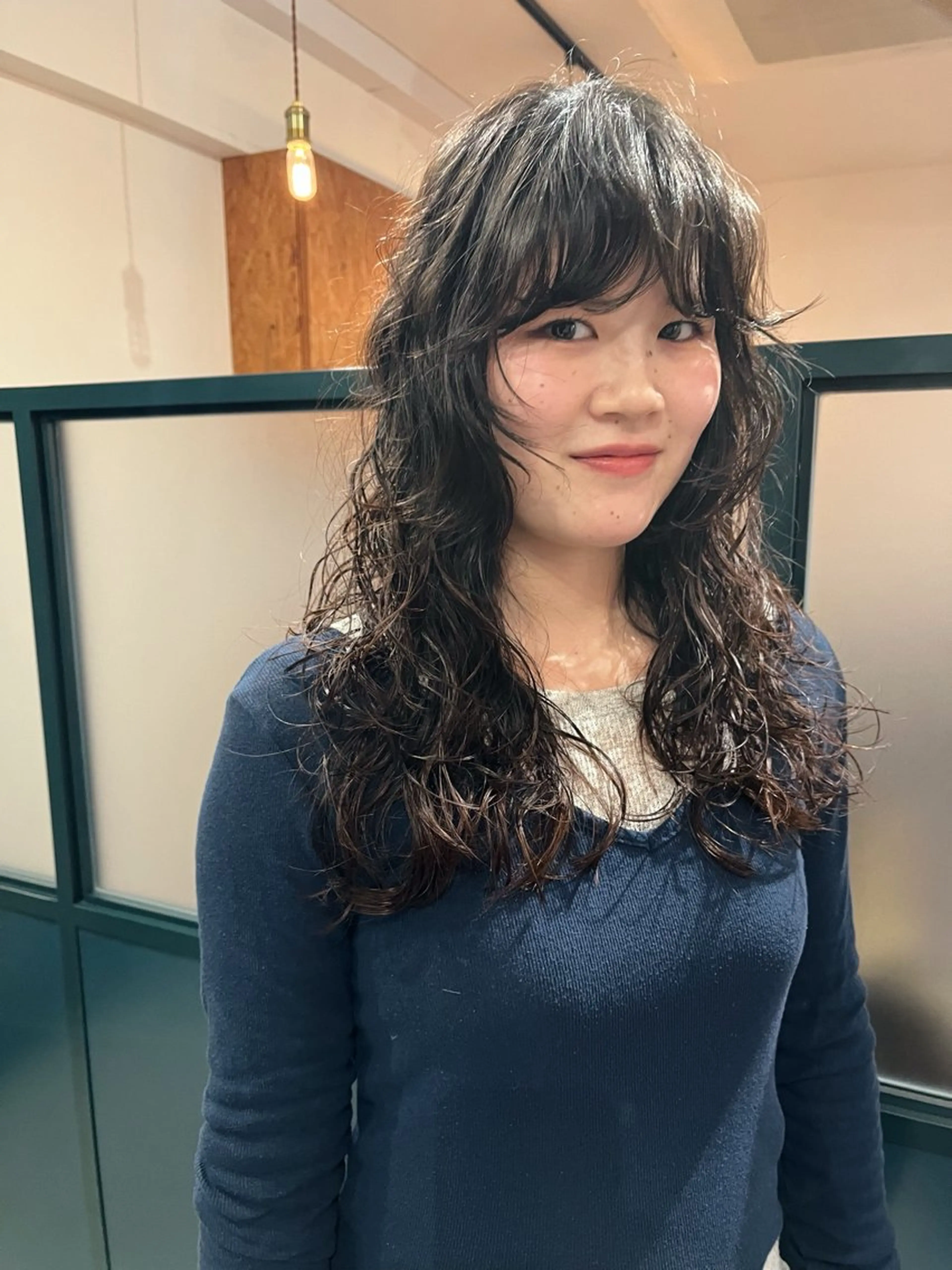 ロング パーマ カット パーマ 暖色/パーマ 🌼クニトウメイのヘアスタイル