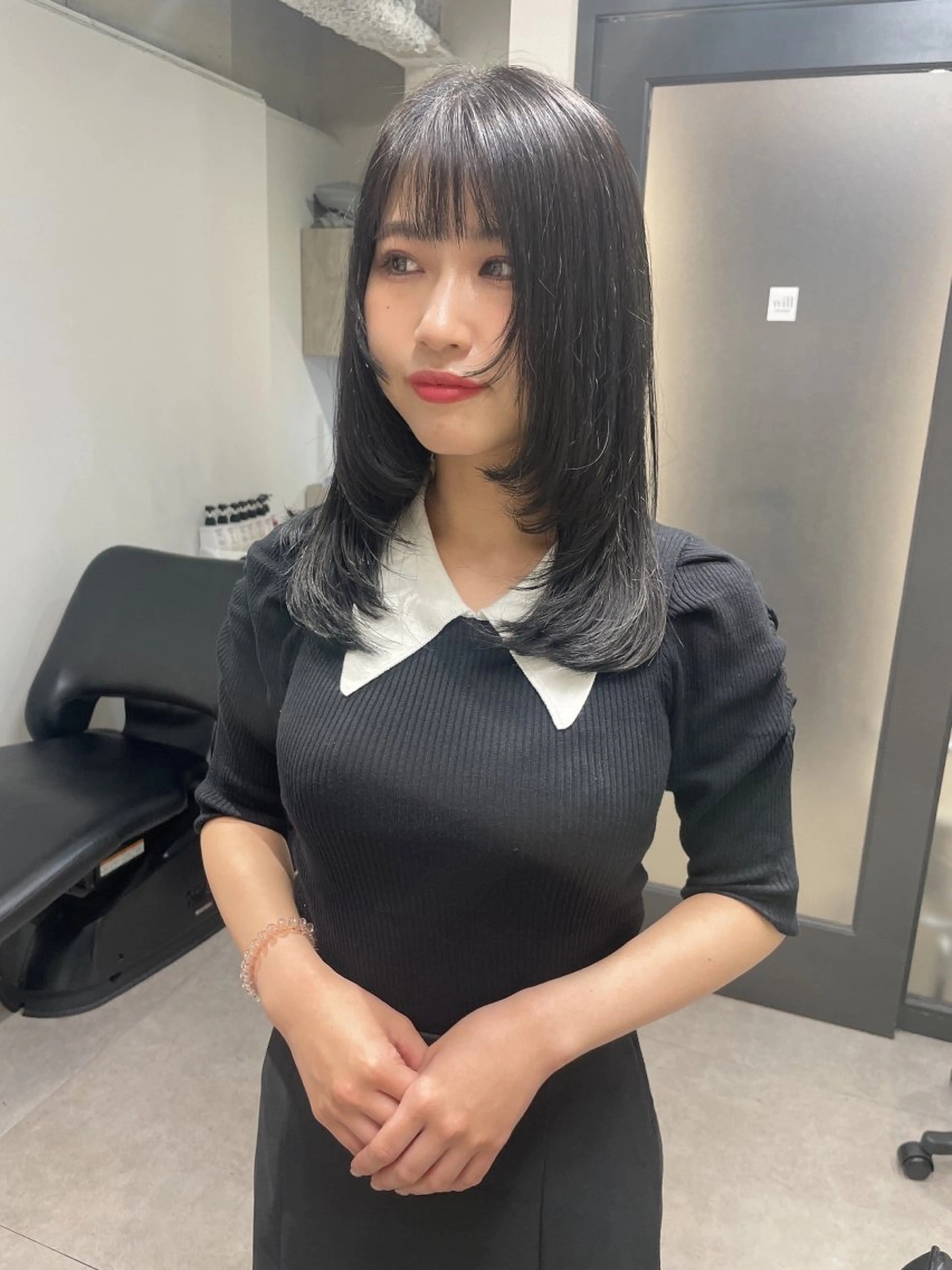 セミロング カット ヘアカラー 🌸インナーカラー 🌸藤井春華のヘアスタイル