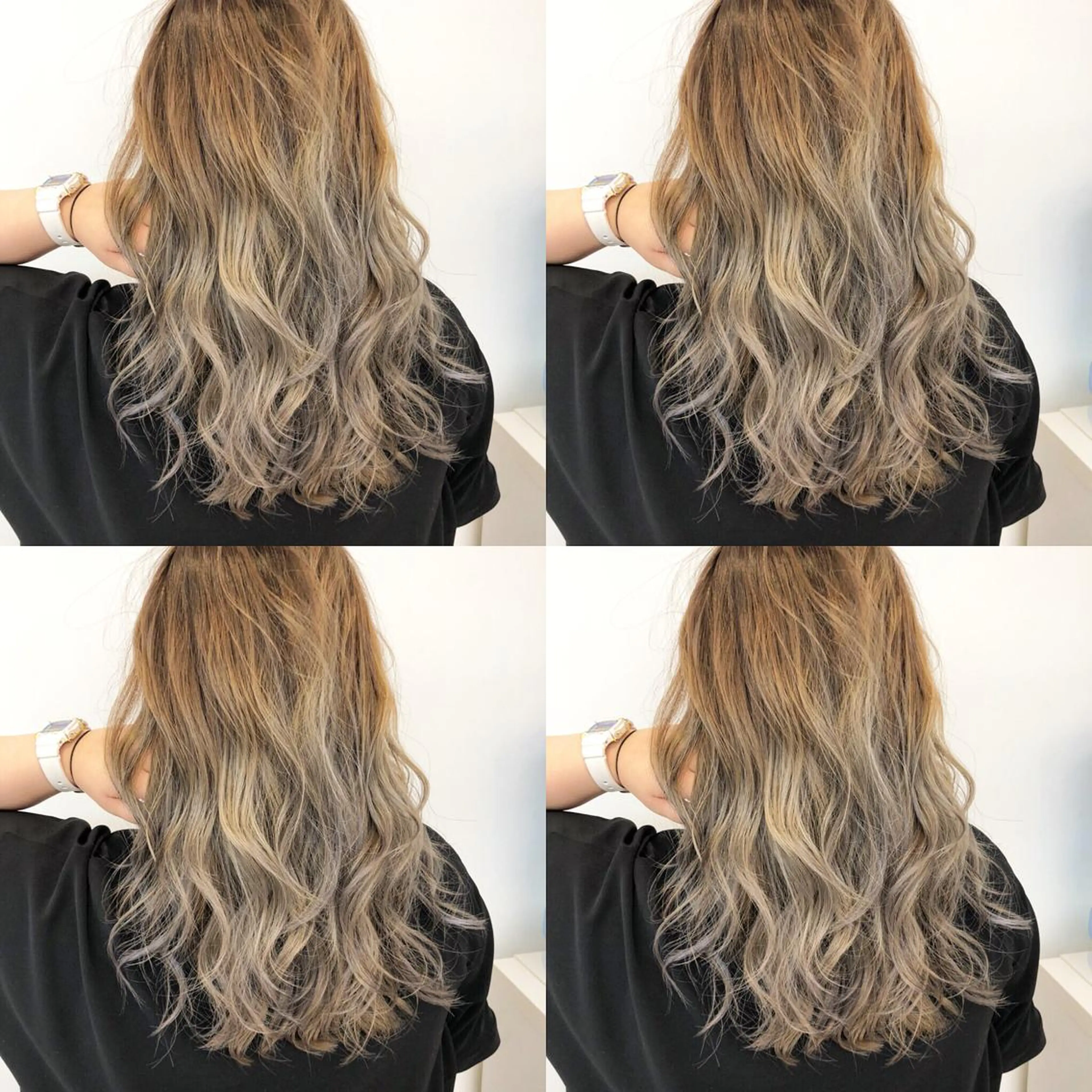 ロング カラー アディクシーカラー アッシュ バレイヤージュ 透明感カラー グラデーションカラー レイヤー/韓国/ 顔周り/しんやのヘアスタイル