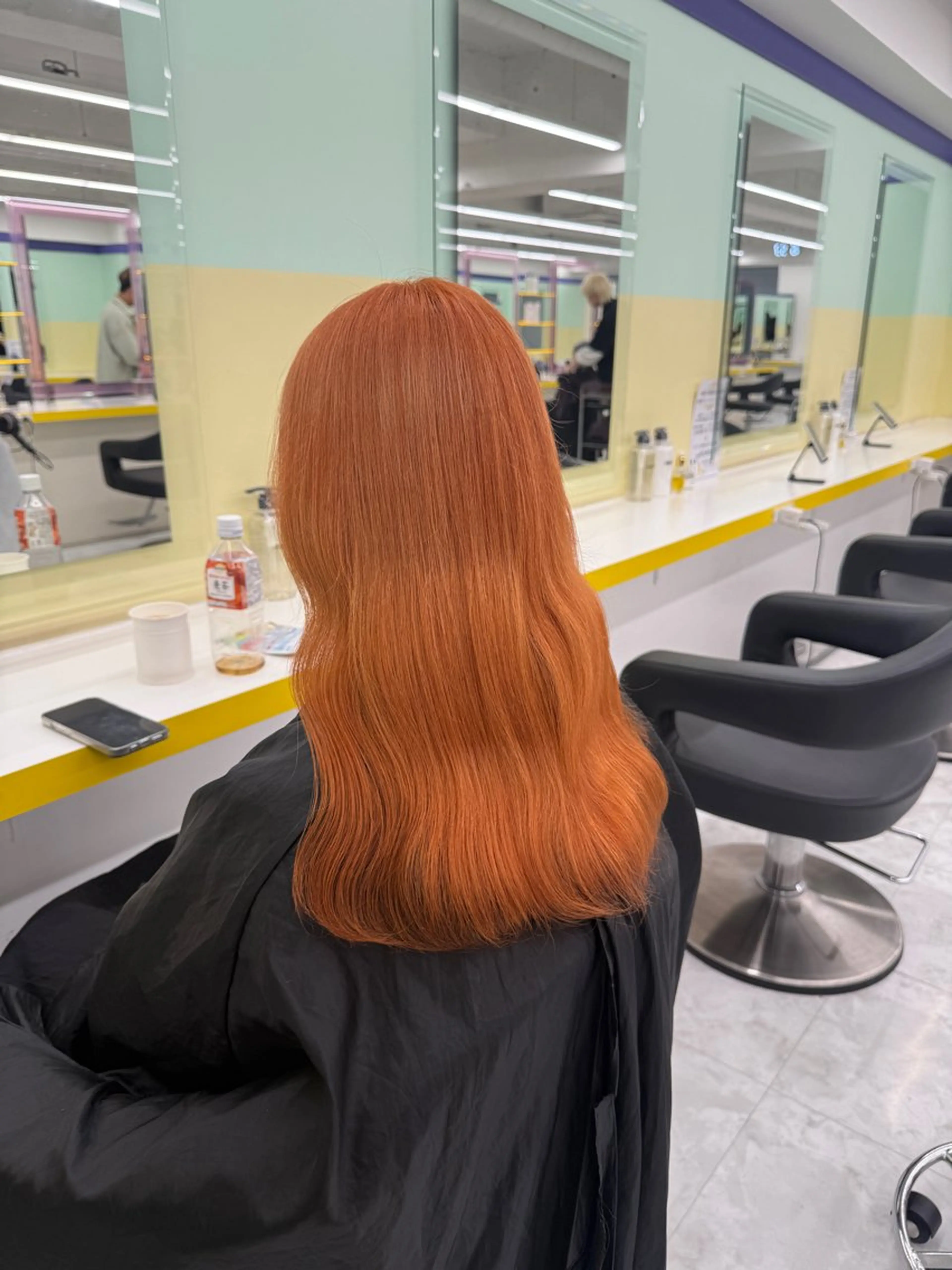 ロング カラー ヘアアレンジ オレンジ カット ヘアカラー トリートメント ヘッドスパ ヘアセット 🎀Girly艶髪カ ラー🎀Harukaのヘアスタイル