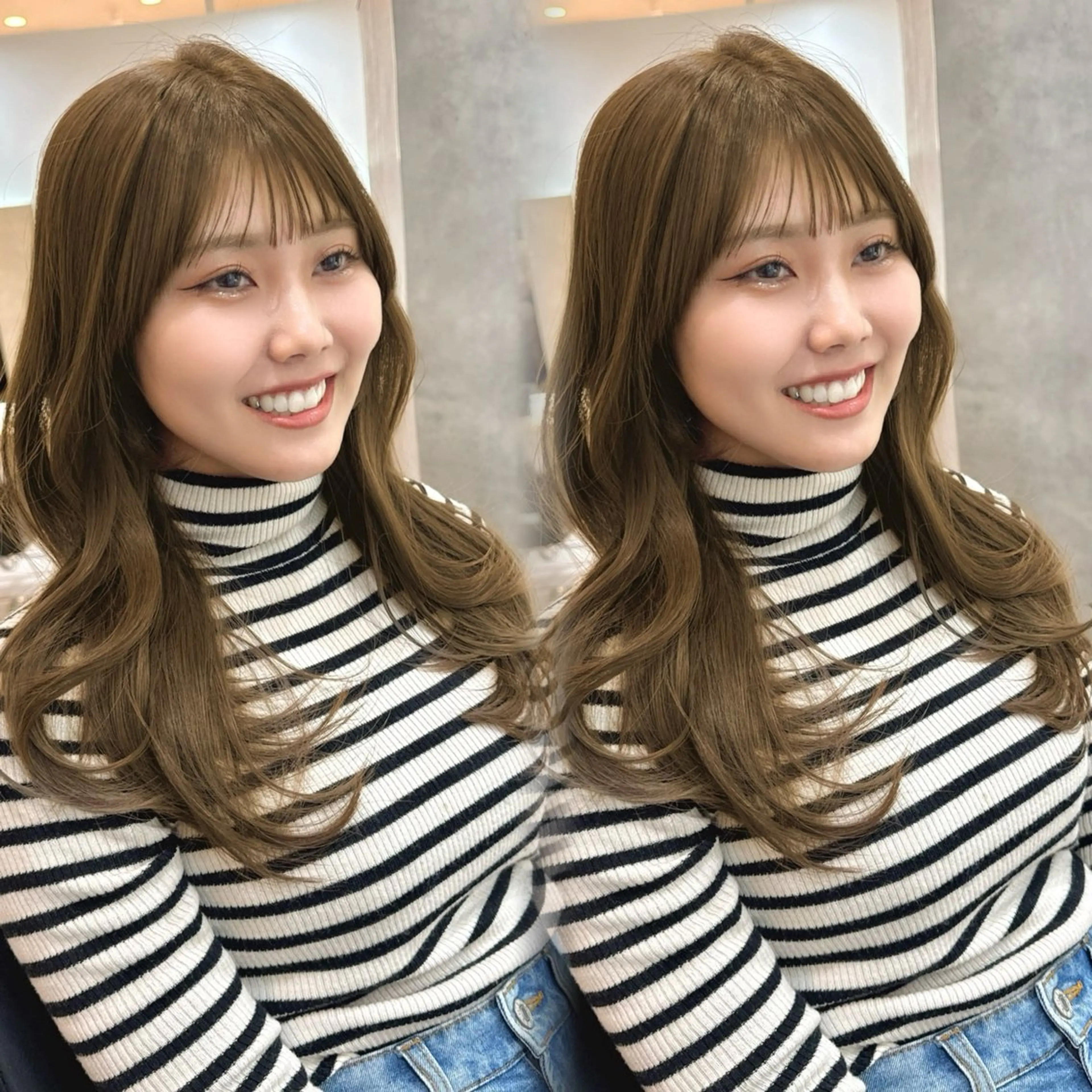 セミロング レイヤーカット 森 隆秀/韓国ヘアのヘアスタイル