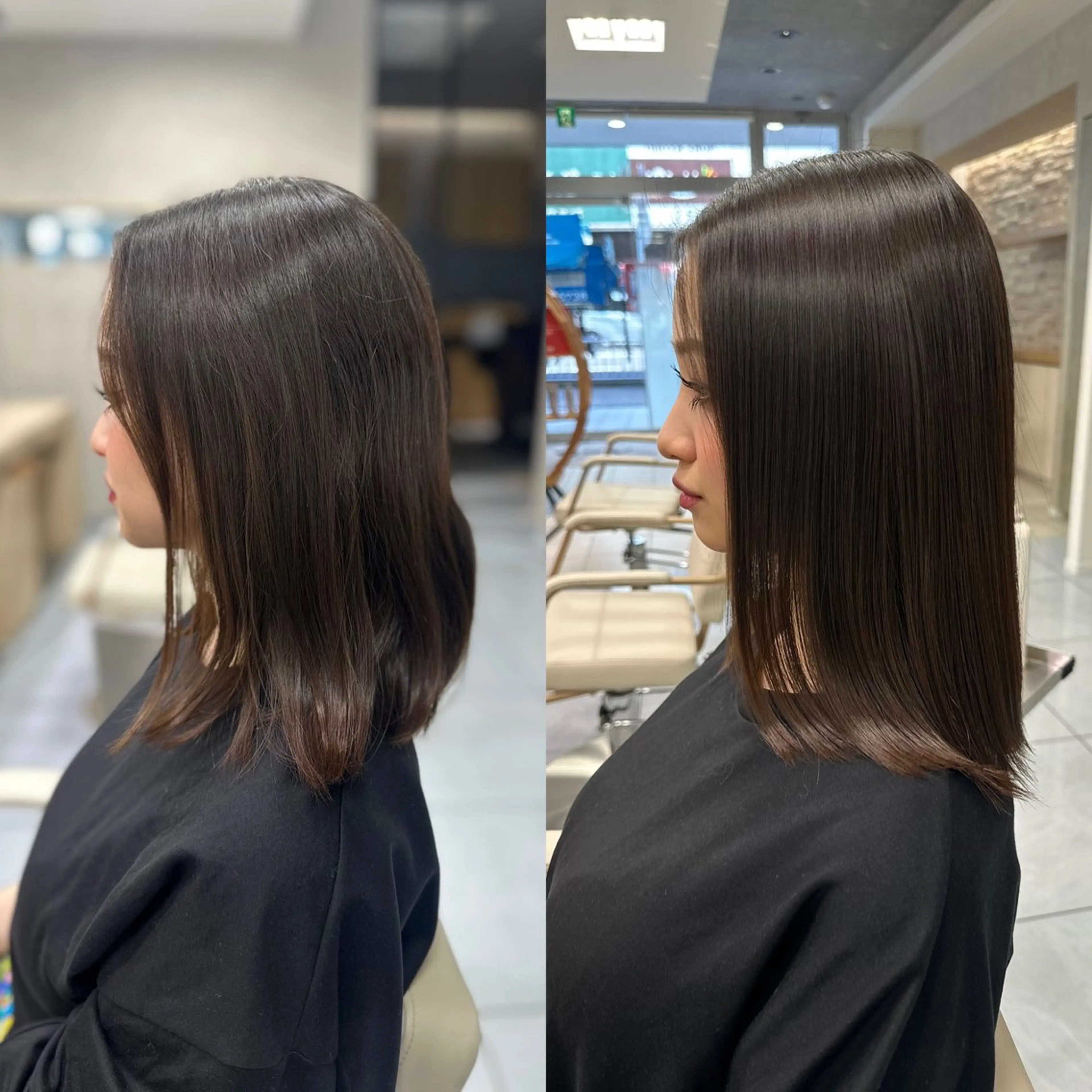 ミディアム パーマ 縮毛矯正 トリートメント 髪質改善/縮毛矯正 /ブリーチ矯正/岡部のヘアスタイル