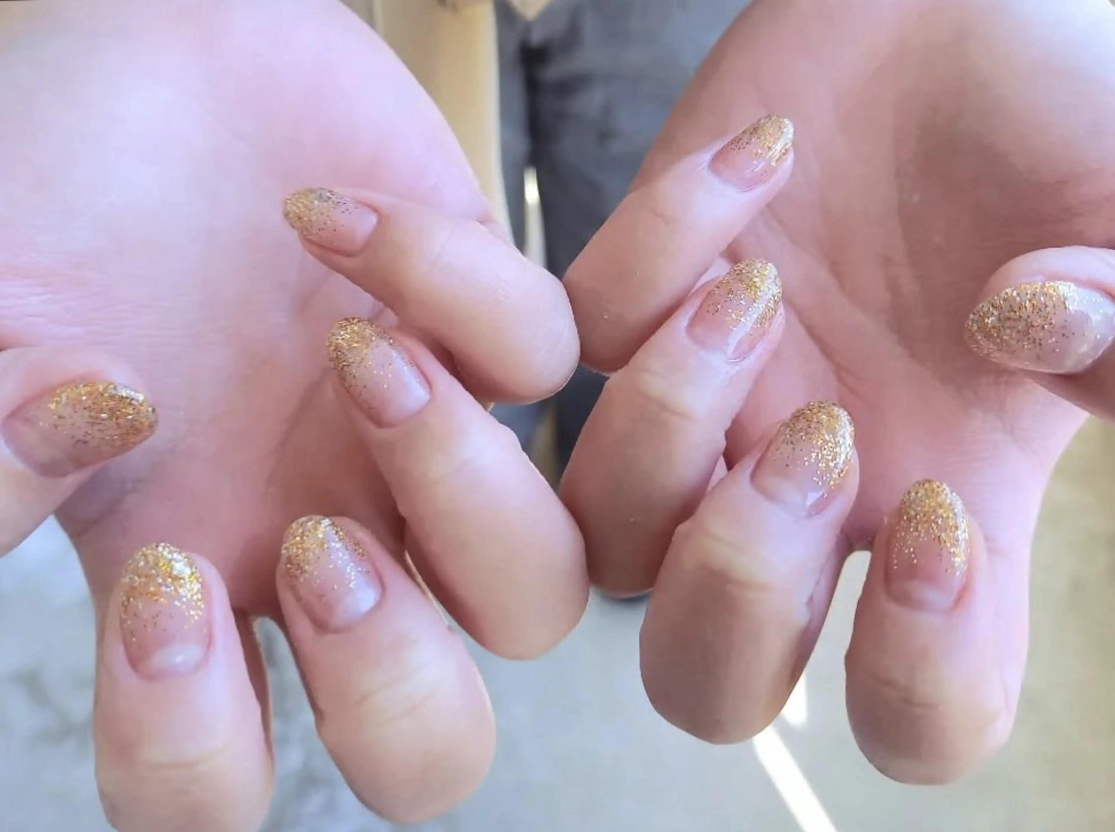 ネイル クリアネイル グラデーション ラメ(グリッター) ラメグラデーション ハンドネイル free nail フリーネイルのネイルデザイン