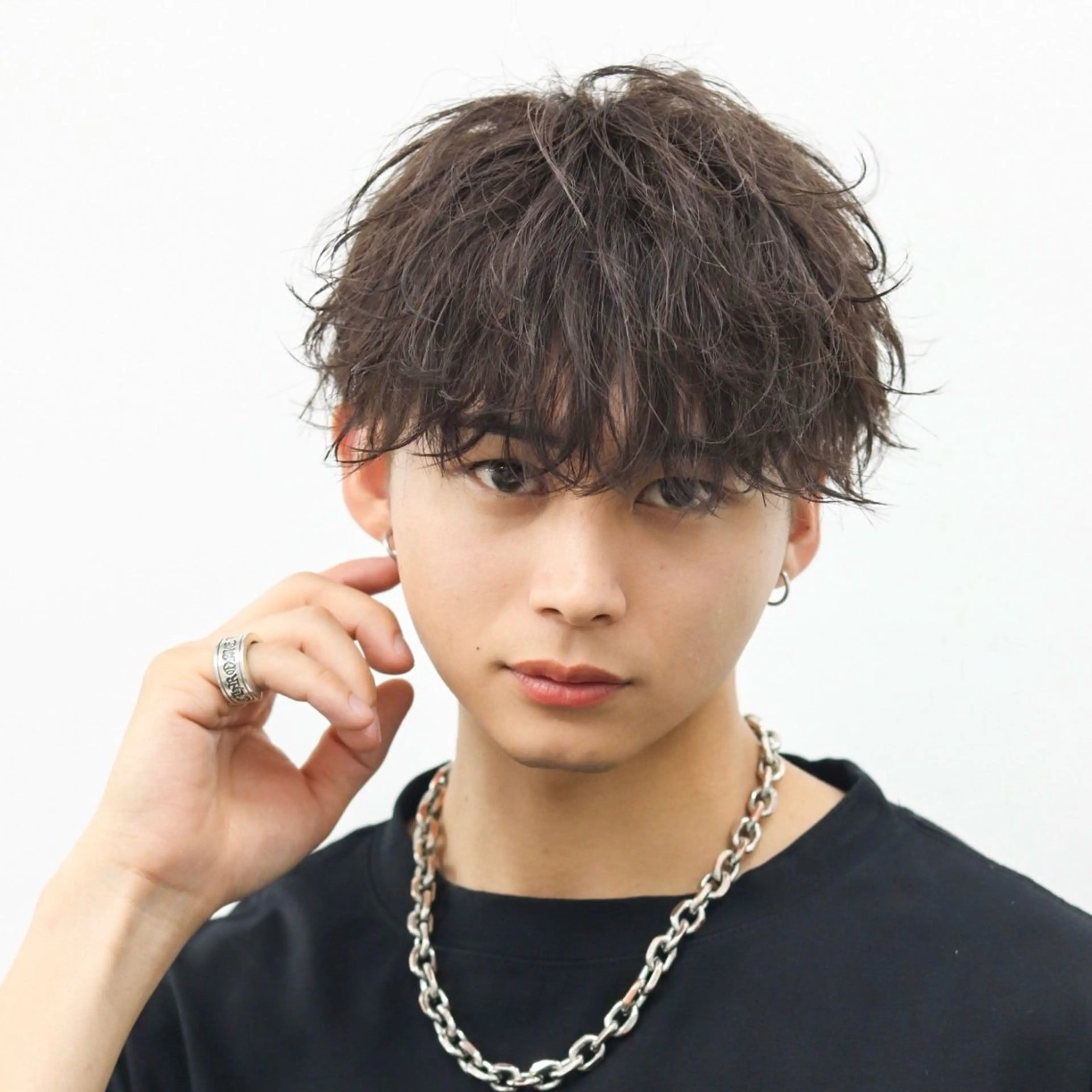 ミディアム カラー パーマ メンズ カット パーマ トリートメント シースルーマッシュ/ メンズ/KYOHEIのヘアスタイル