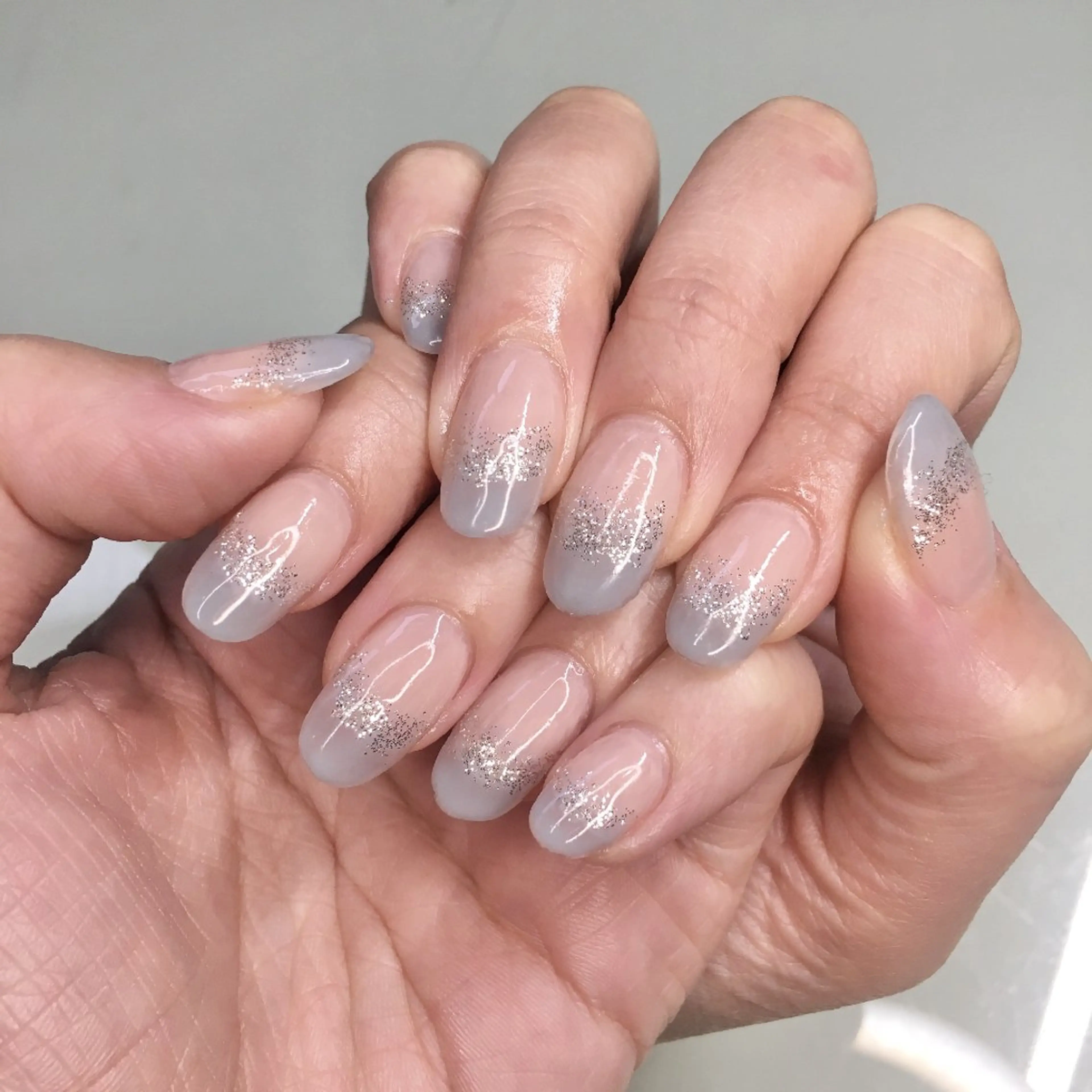 ネイル 長さ出し ジェルネイル グラデーション ラメ(グリッター) ハンドネイル アークス所属・arks nailのネイルデザイン