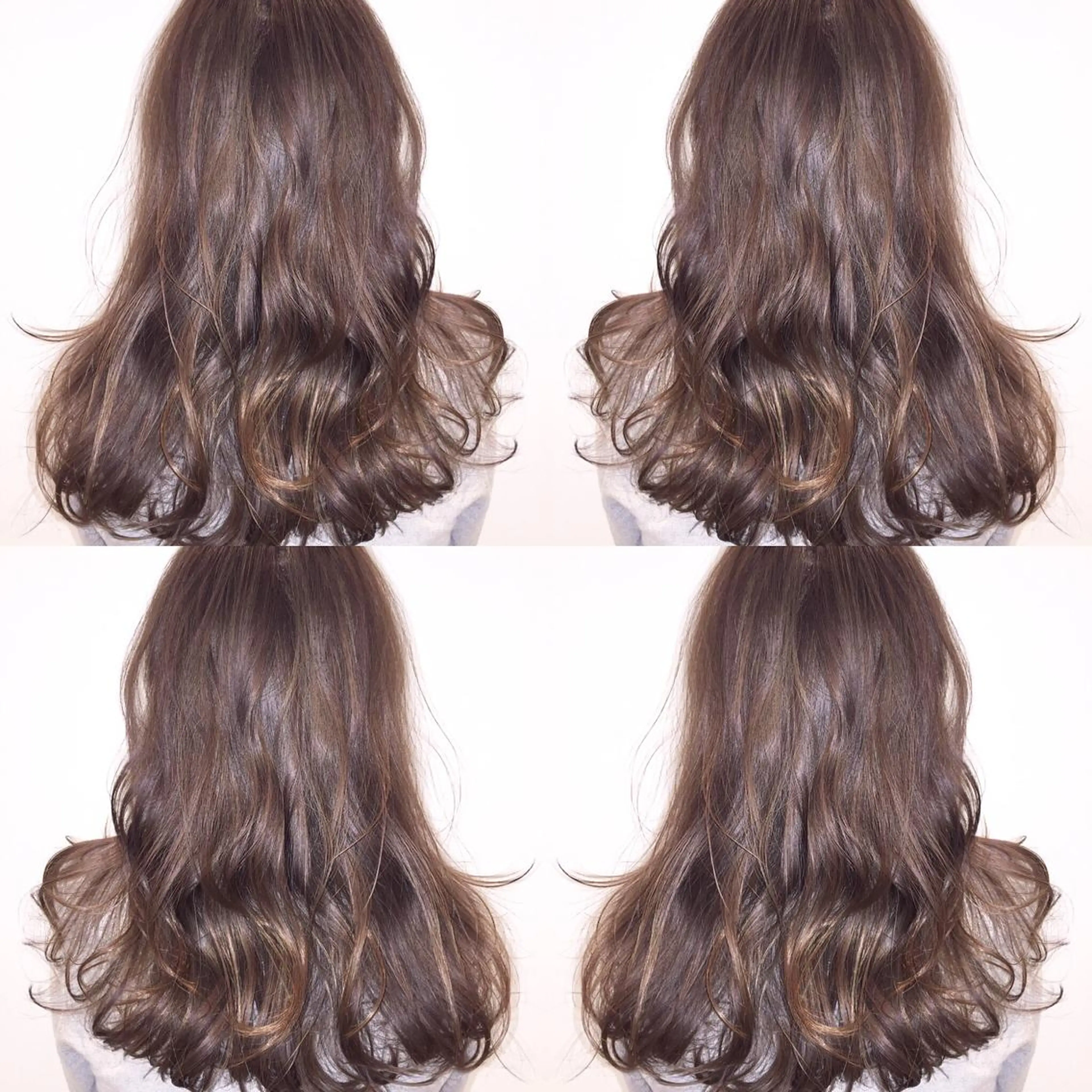 セミロング カラー パーマ 透明感カラー グレージュ ハイライトカラー 外国人風カラー ハイライト 髪質改善満足度NO1 山下のヘアスタイル