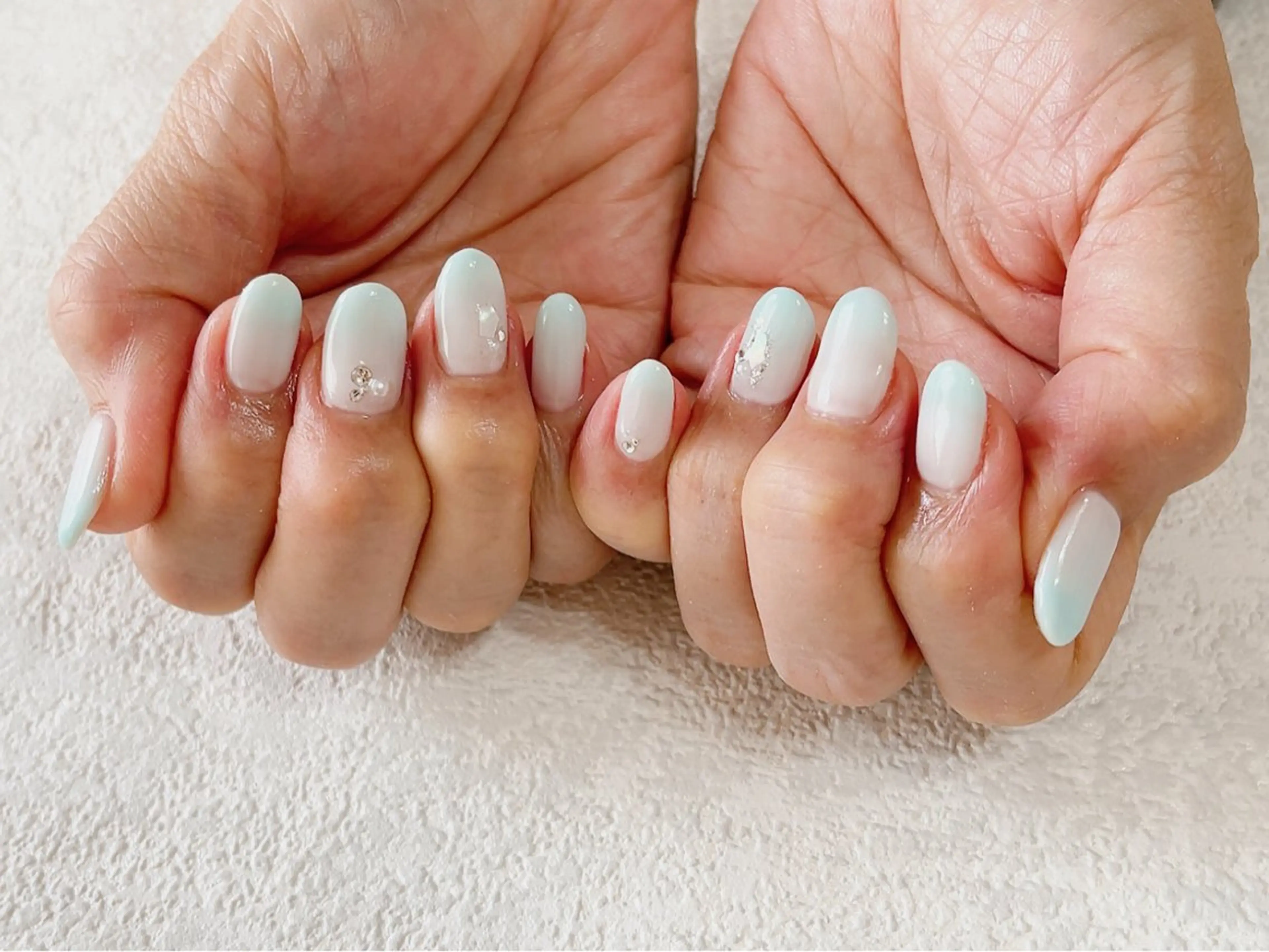 ネイル ブルー ジェルネイル グラデーション メンズネイル パラジェル kikinail 溝の口のネイルデザイン