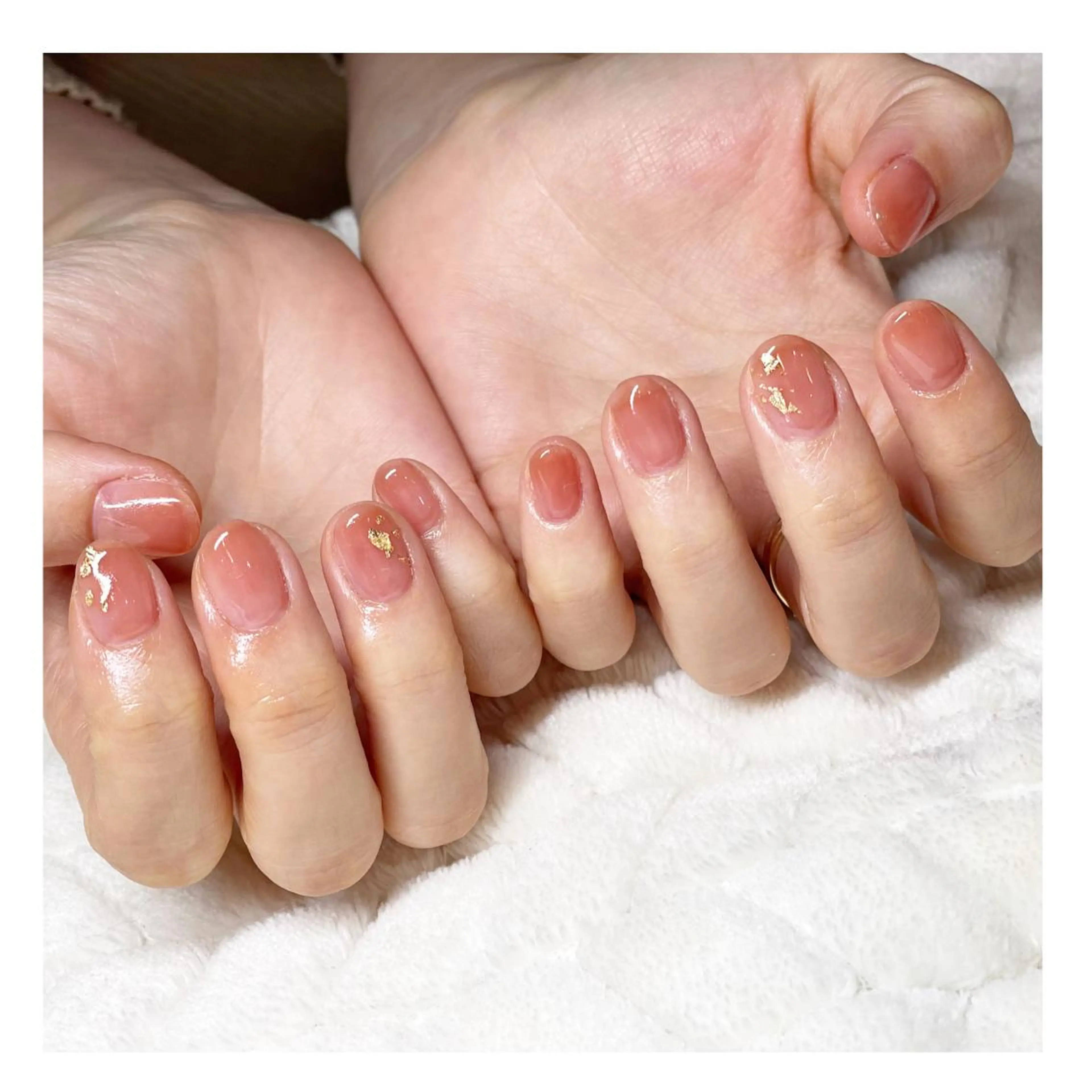 ネイル クリアネイル ジェルネイル ショートネイル シンプルネイル ハンドネイル LaLa Peach 福岡のマツエク・マツパデザイン