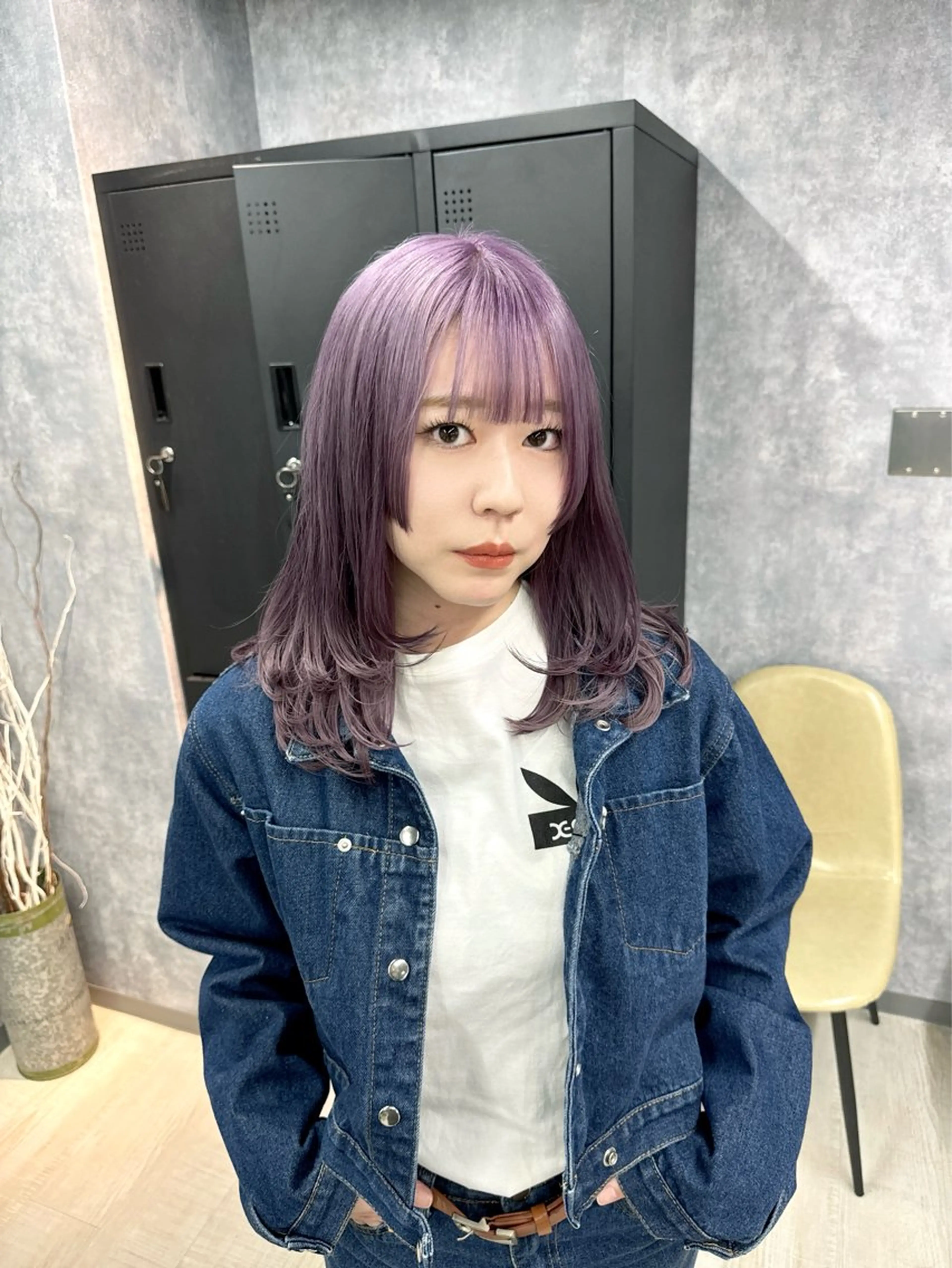 セミロング カラー ブリーチ ケアブリーチ ダブルカラー イヤリングカラー ハイトーンカラー 【.ico】心斎橋 飛田ゆうきのヘアスタイル