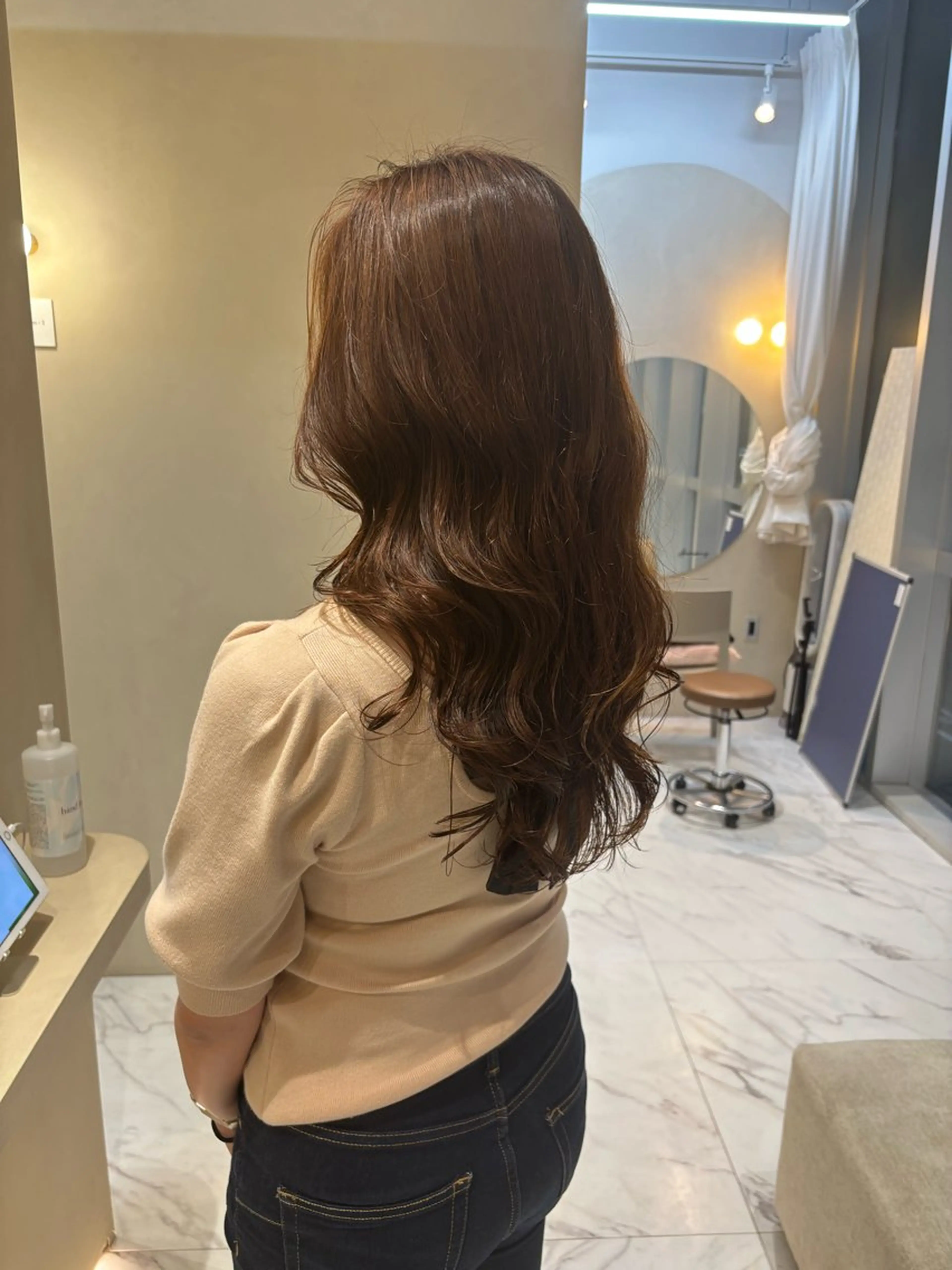 ロング パーマ くびれヘア レイヤーカット カット パーマ トリートメント ⭐️コテ巻き風パーマ 髪質改善/タナカのヘアスタイル