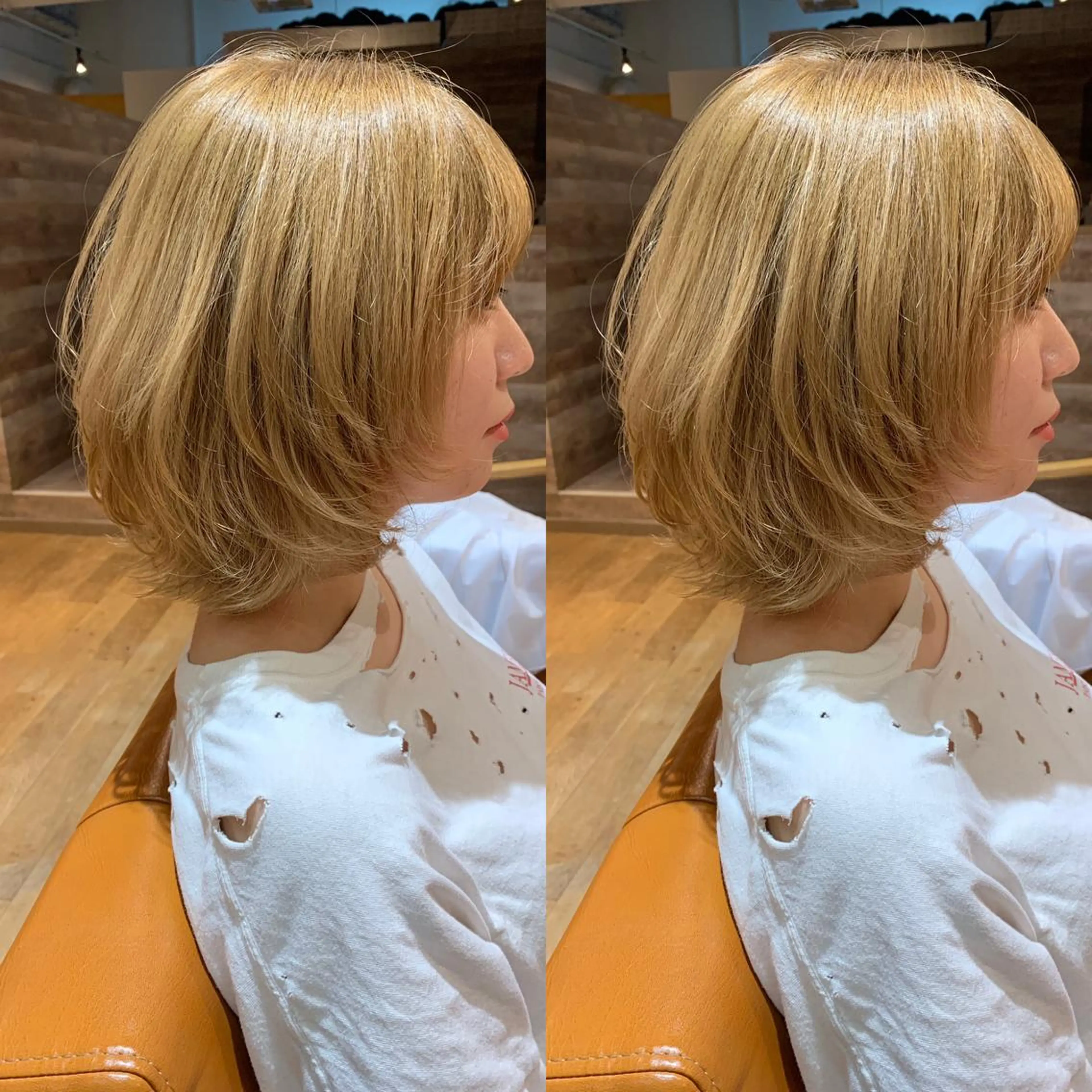 ショート カラー ヘアアレンジ ボブレイヤー アディクシーカラー ボブ レイヤーカット 髪質改善特化 ミサワコウキのヘアスタイル