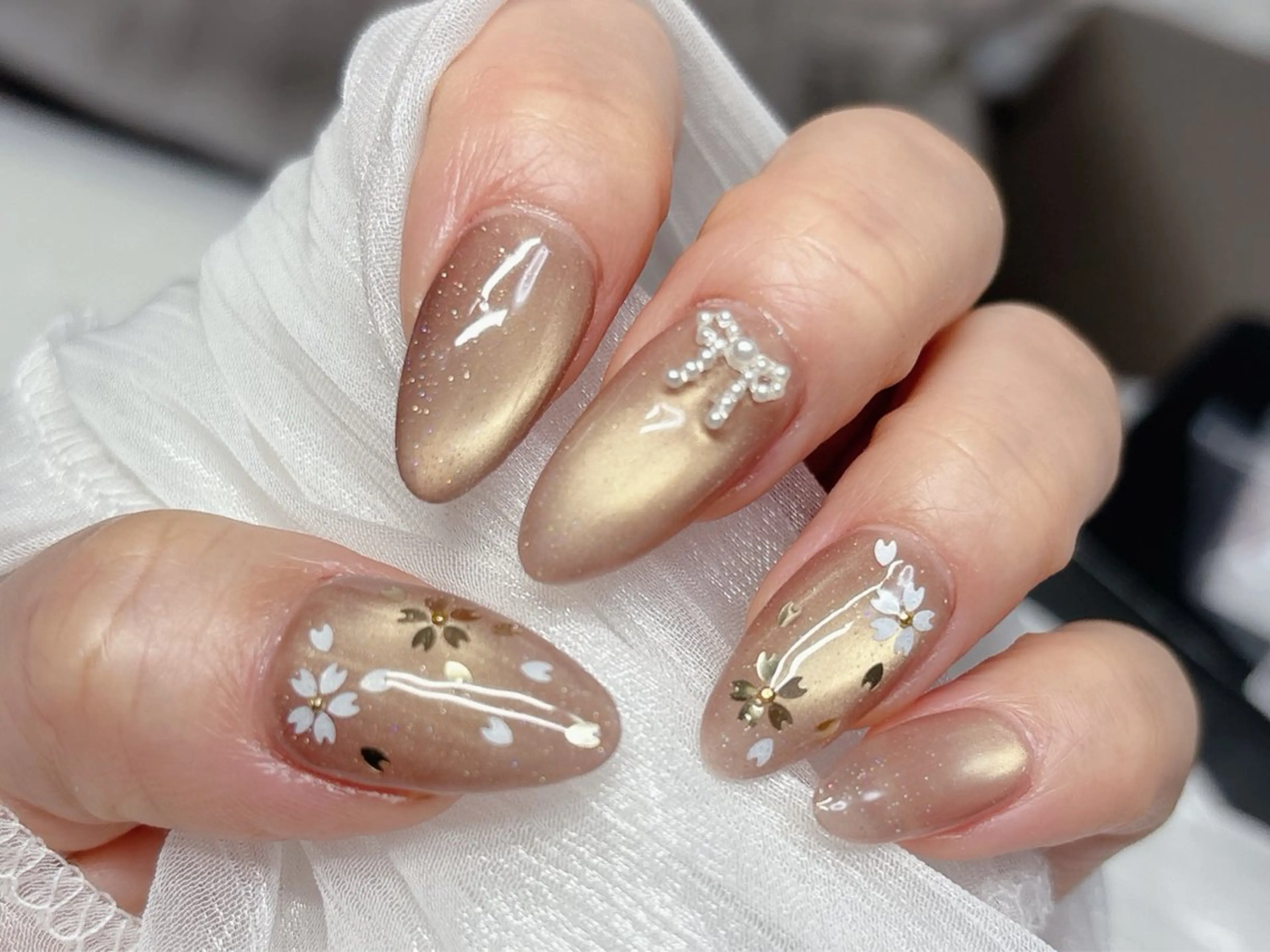 ネイル 桜ネイル ハンドネイル ハンドケア Nail •Head スパFortunaのネイルデザイン