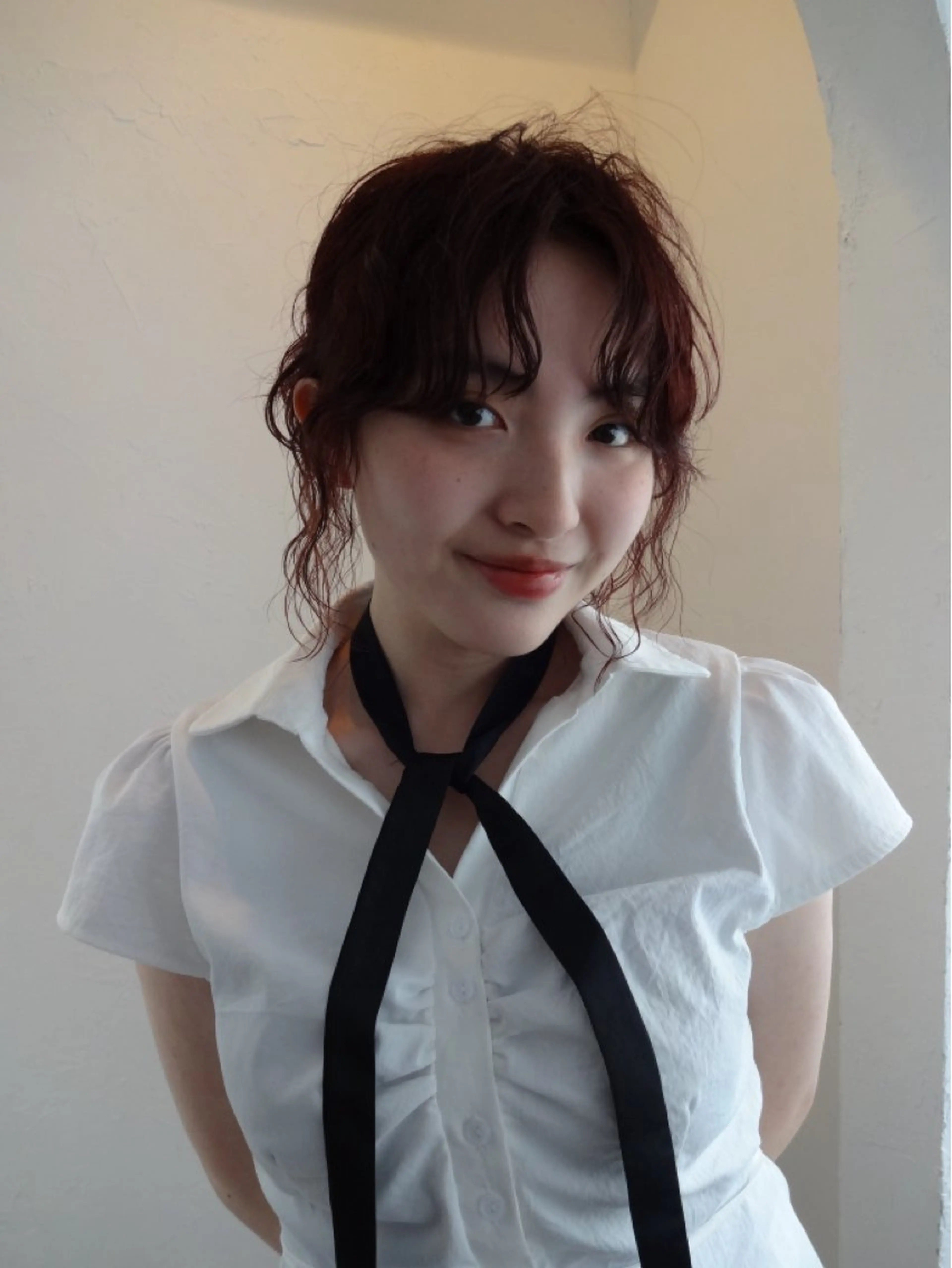 ミディアム パーマ ミディアムパーマ カット パーマ ボブパーマ/パーマ ウルフパーマのヘアスタイル