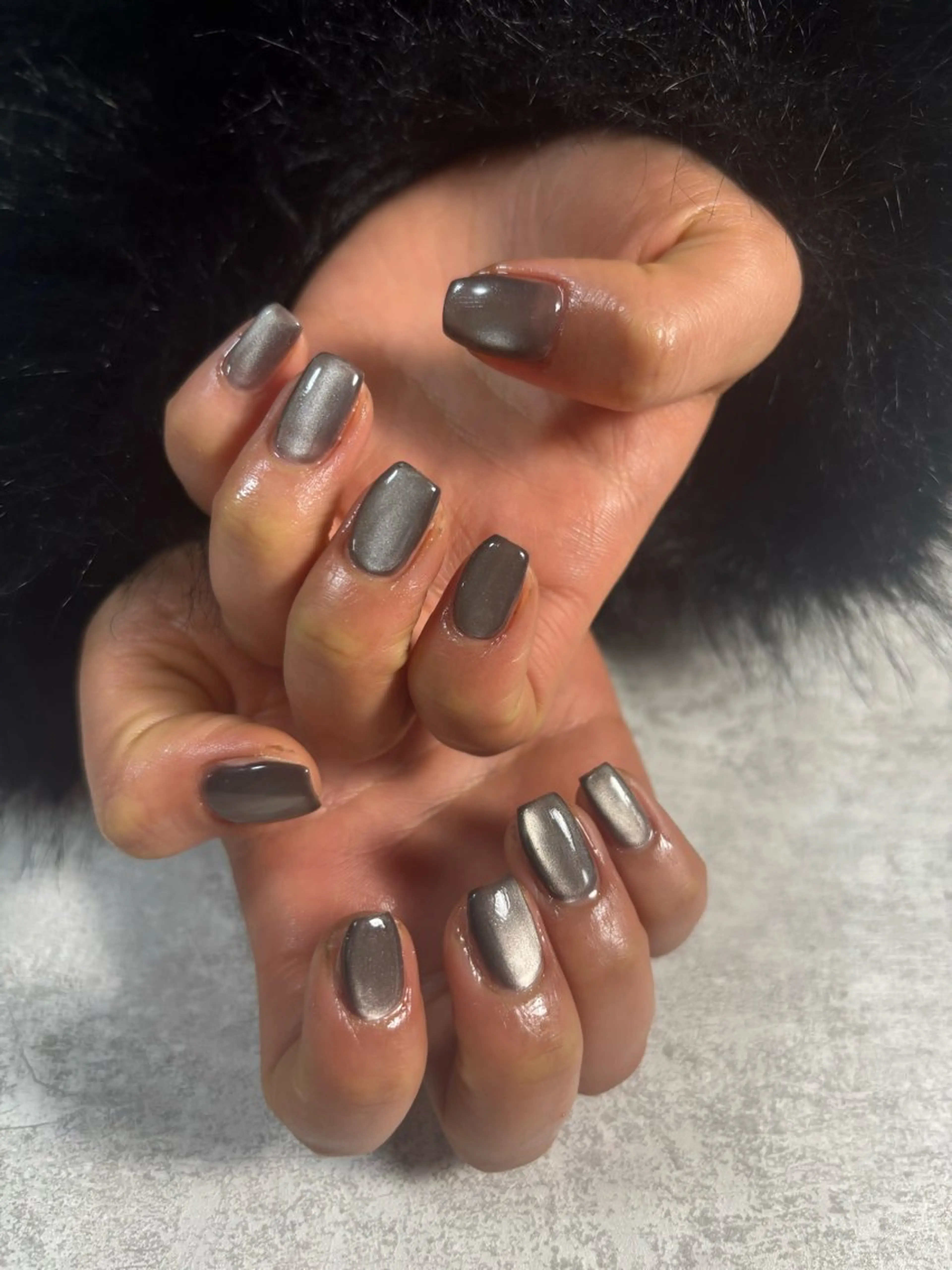 ネイル オーロラネイル ブルー フットネイル フレンチネイル ジェルネイル ハンドネイル kiki nail たまプラーザのネイルデザイン