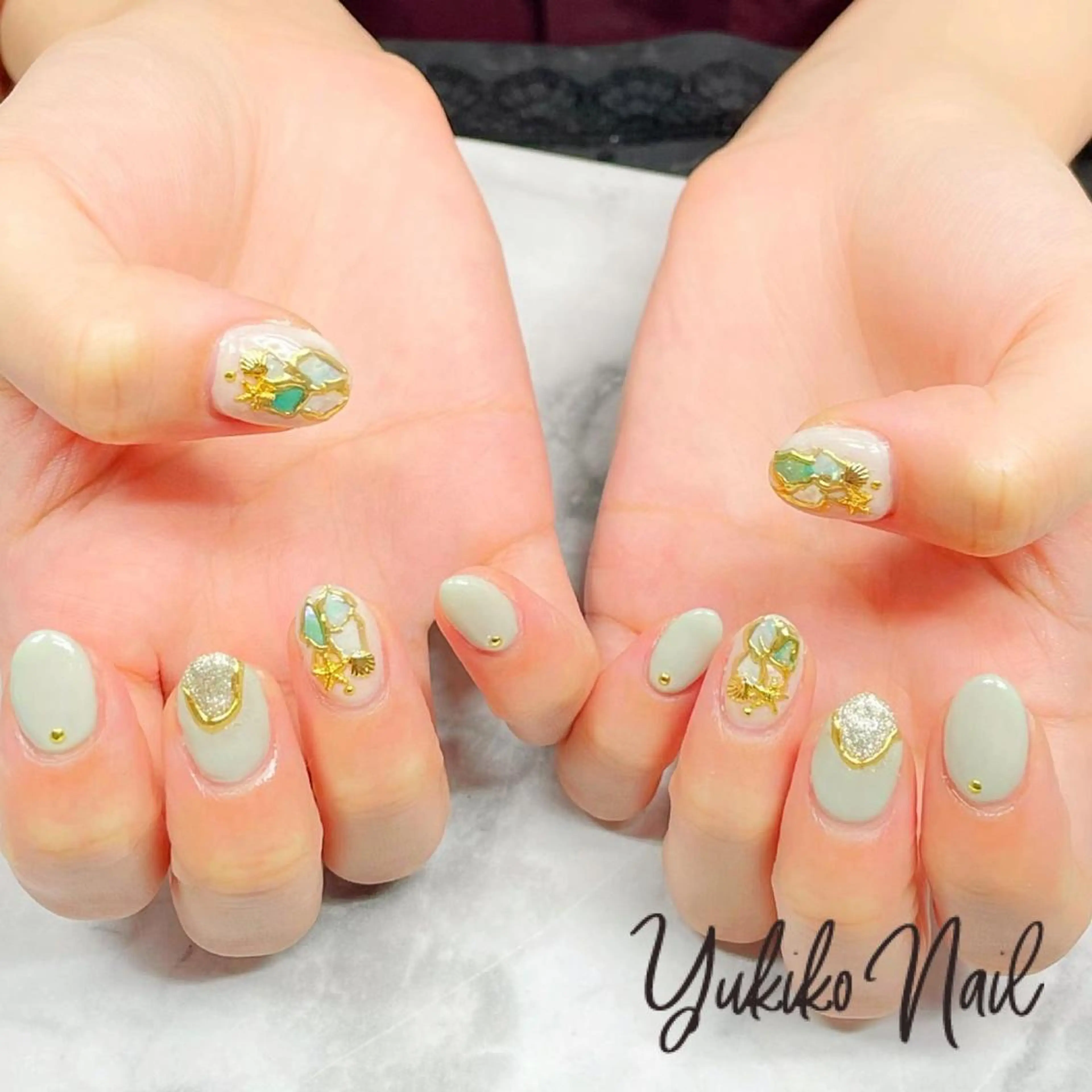 ネイル ピスタチオネイル ハンドネイル ユキコ ネイルのネイルデザイン