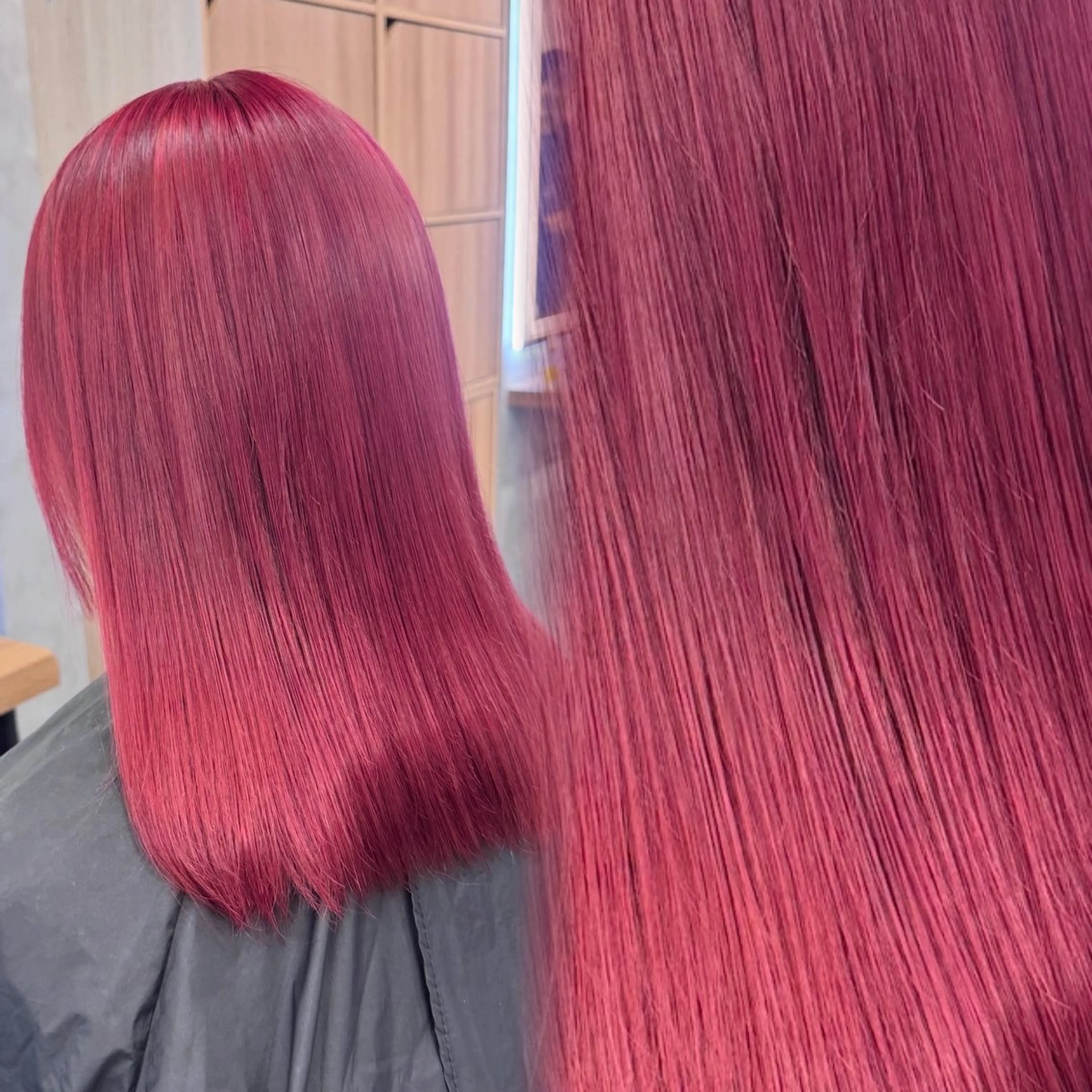 ロング カラー ブリーチ ケアブリーチ ダブルカラー ピンクカラー レッドカラー ヘアカラー トリートメント 透明感韓国カラー 🎀𝐒𝐀𝐇𝐎のヘアスタイル