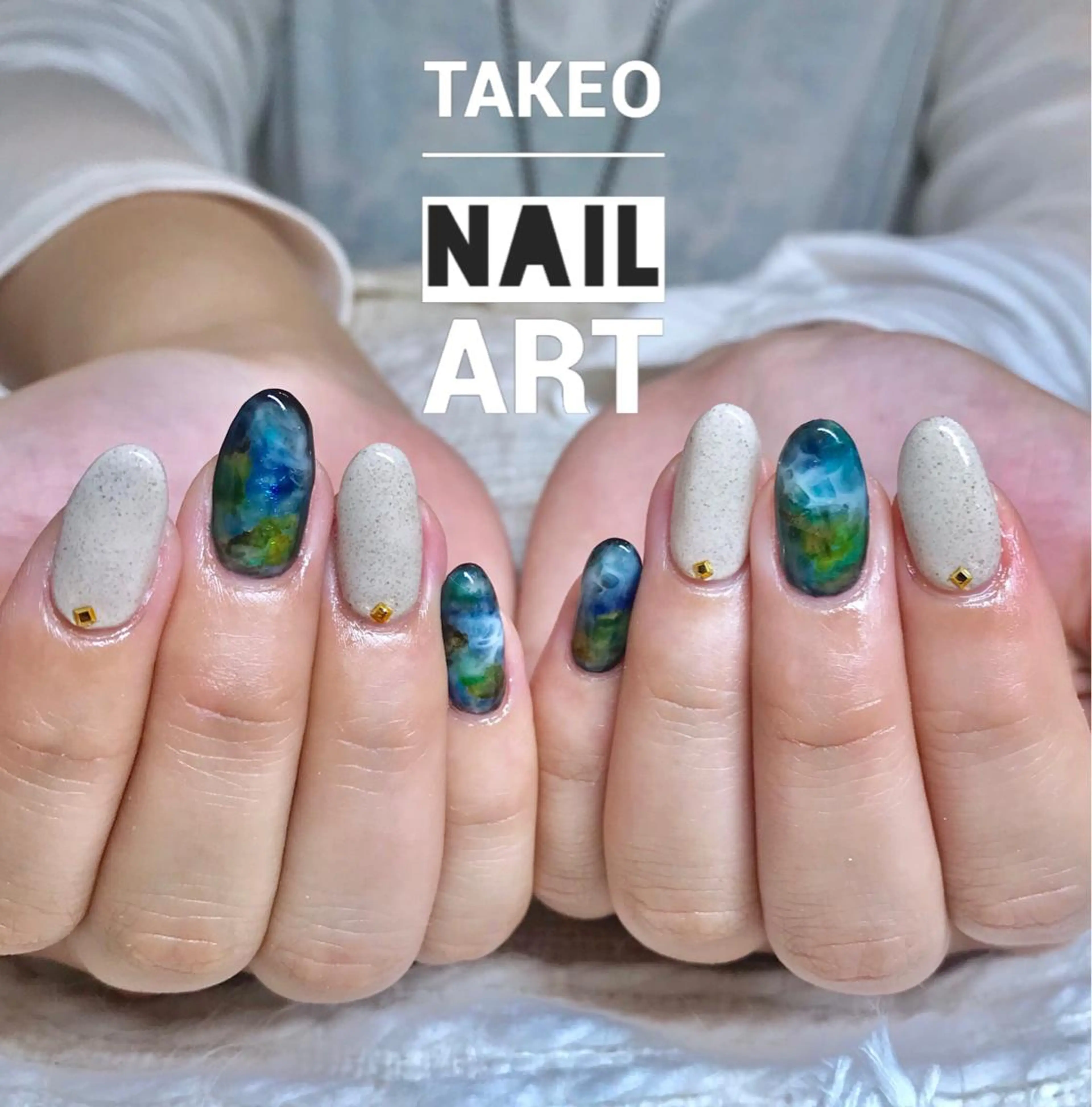 ミディアム ネイル ハンドネイル ハンドケア nail&eye Aoのマツエク・マツパデザイン