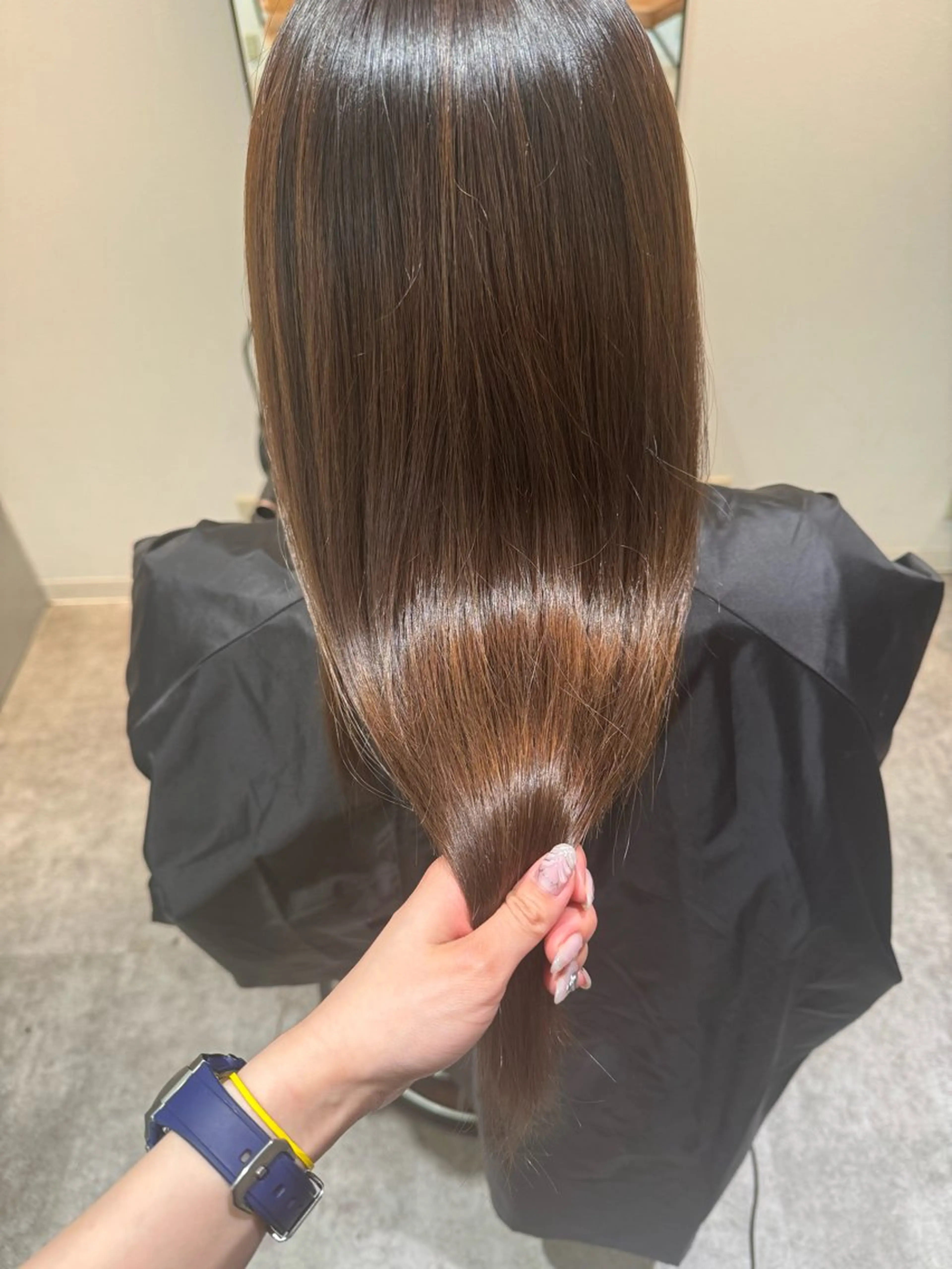 ロング カラー パーマ ベージュカラー 髪質改善 縮毛矯正 カット 縮毛矯正 オスズ 🎀´-のヘアスタイル