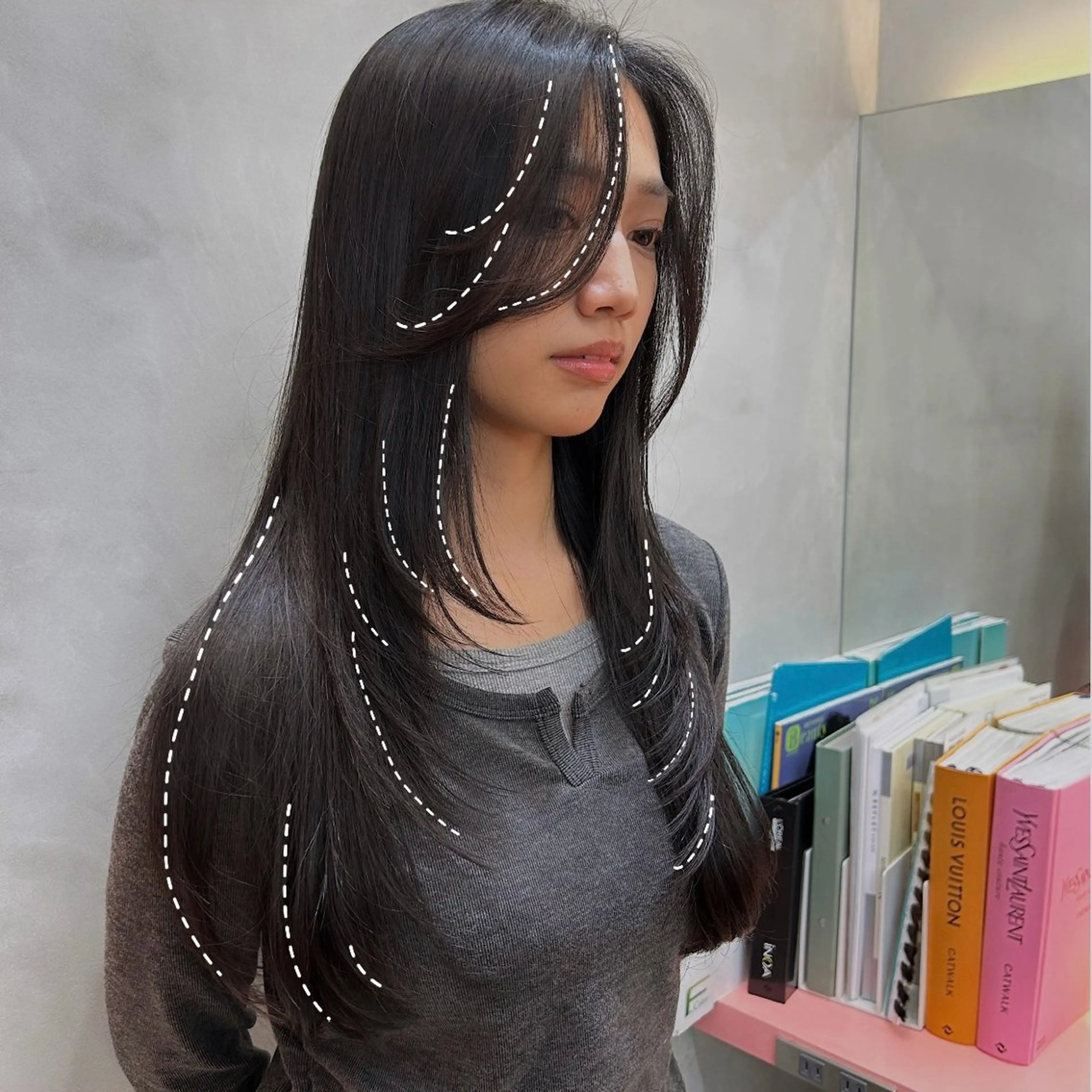 ロング カット ヘアカラー トリートメント レイヤー/艶髪 縮毛矯正🌱 赤石のヘアスタイル