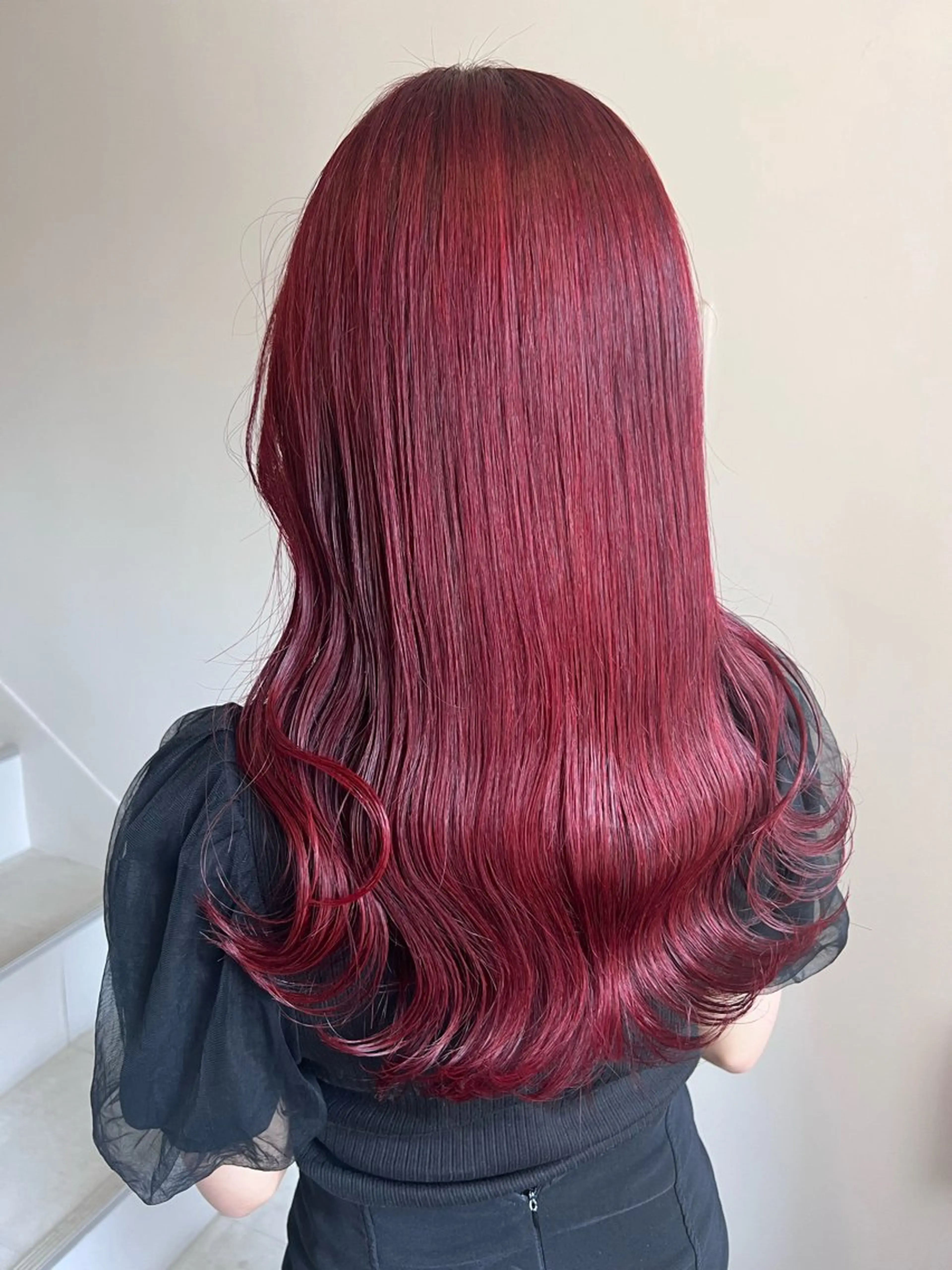 ロング カラー ボルドーカラー レッドカラー TETE所属・chloe 【クロエ】のヘアスタイル