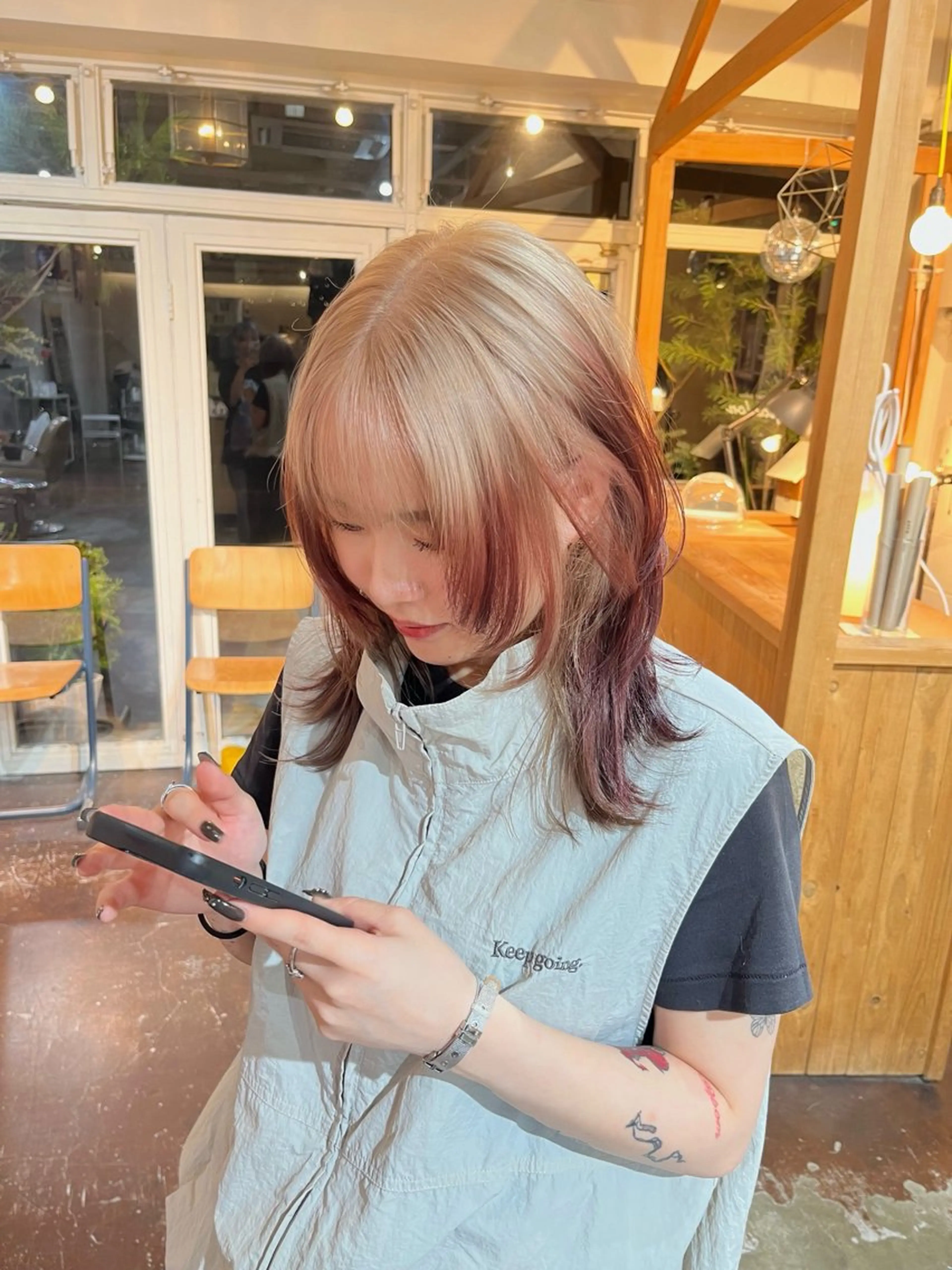 ミディアム カラー chikashitsu所属・Junmi/ﾁｶｼﾂ /堀江のヘアスタイル