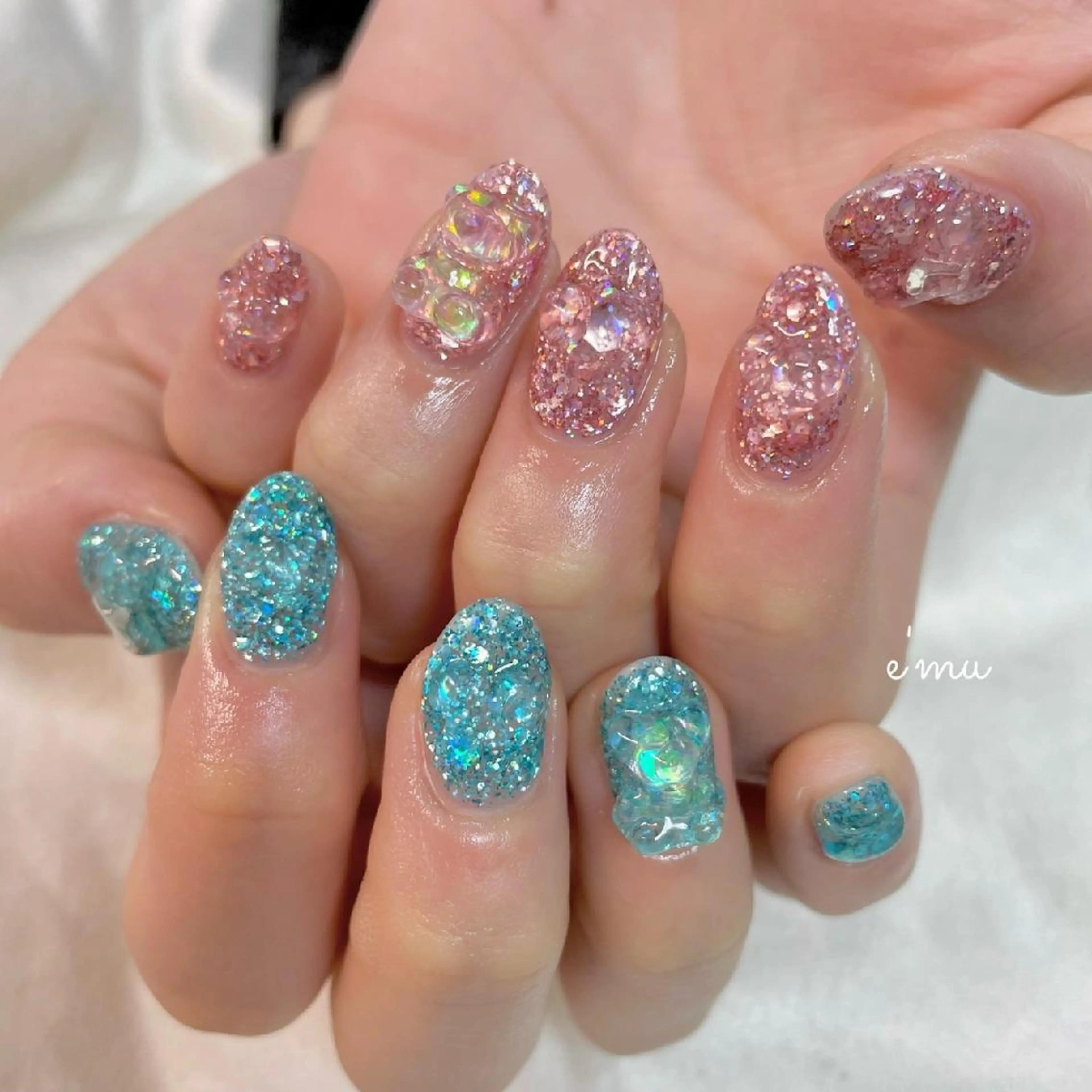 ネイル キラキラネイル ラメ(グリッター) nail salon e'mu💐のネイルデザイン