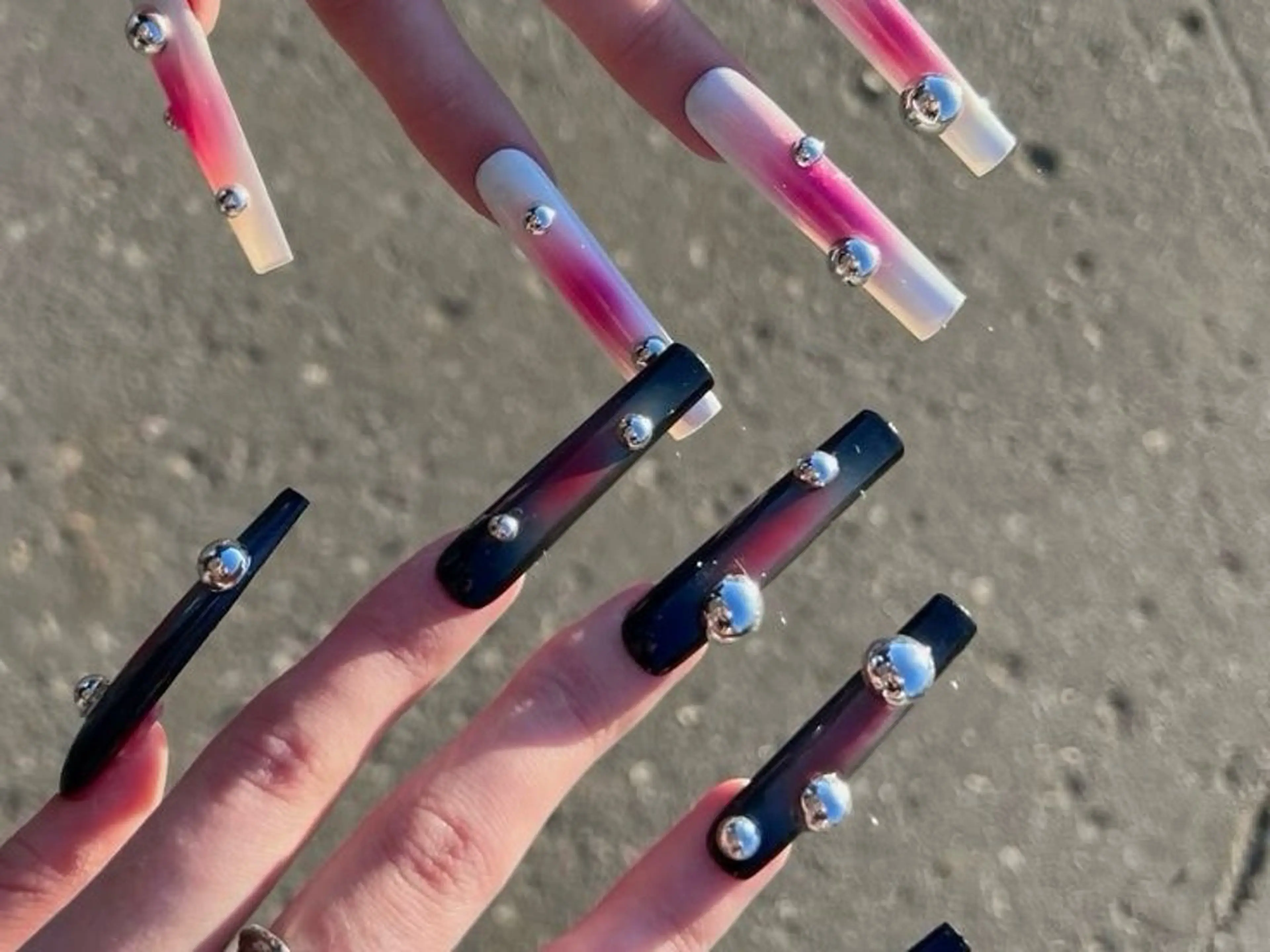 ネイル 長さ出し フットネイル フレンチネイル ジェルネイル ガラスフレンチ 高橋 真央のネイルデザイン