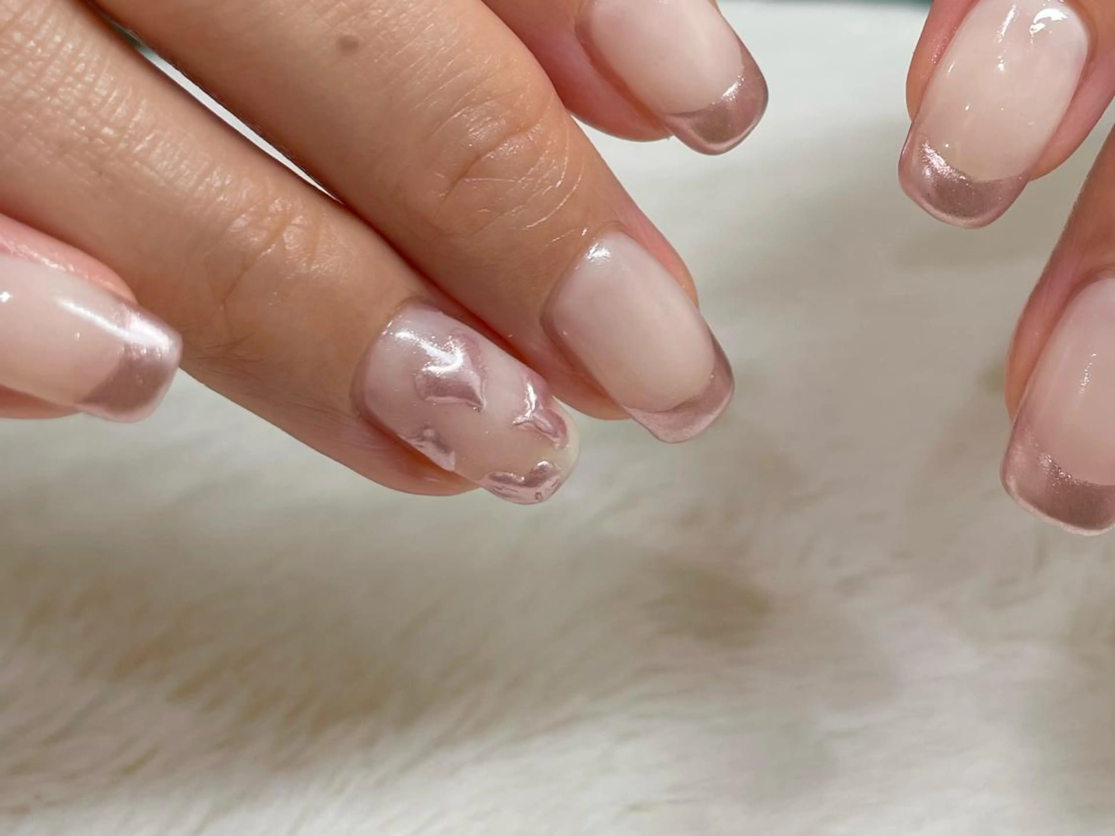 ネイル フレンチネイル ミラーネイル riri nail所属・riri-nail Rie Endoのネイルデザイン