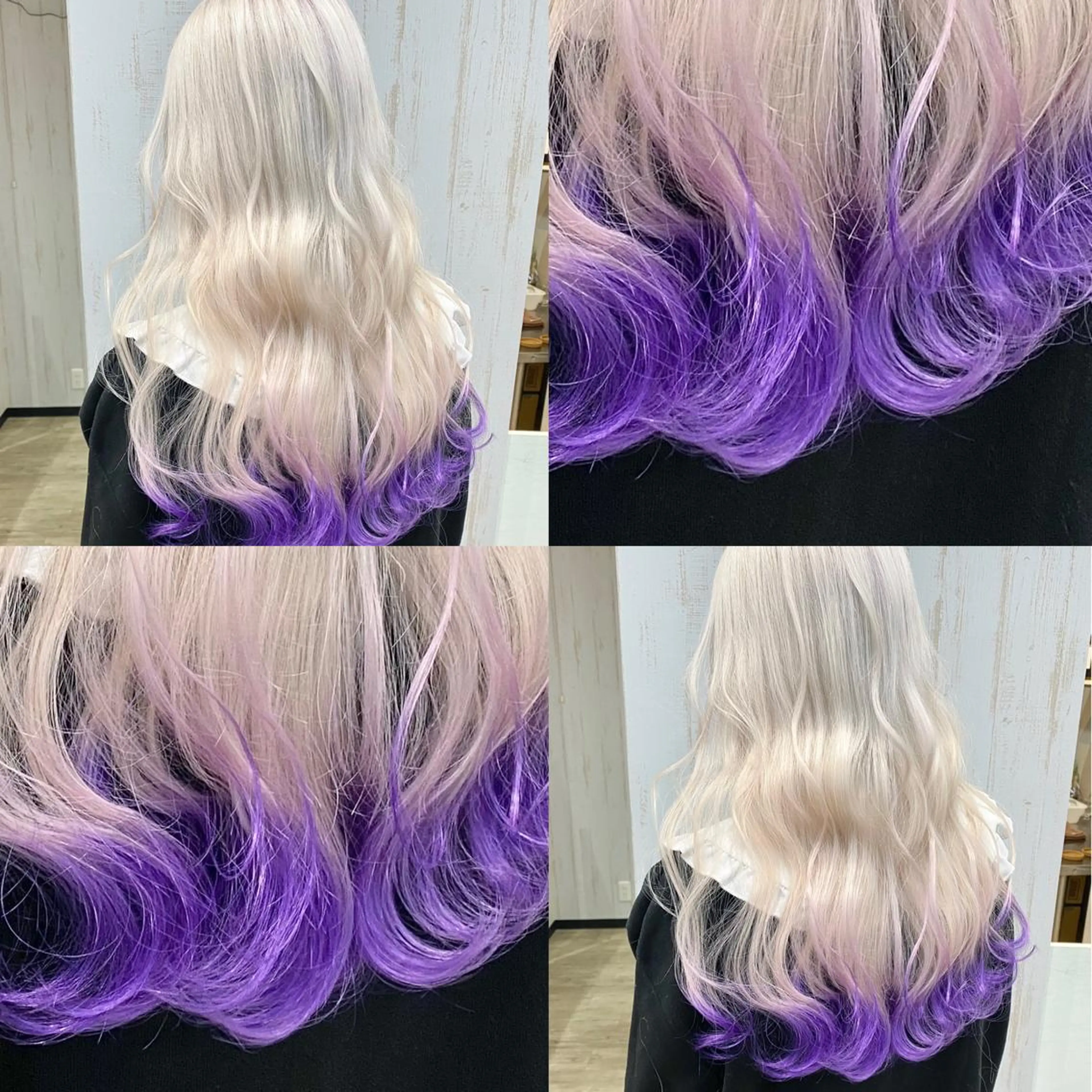 ロング ヘアカラー トリートメント ハイトーン💫 エクステ💫maiのヘアスタイル