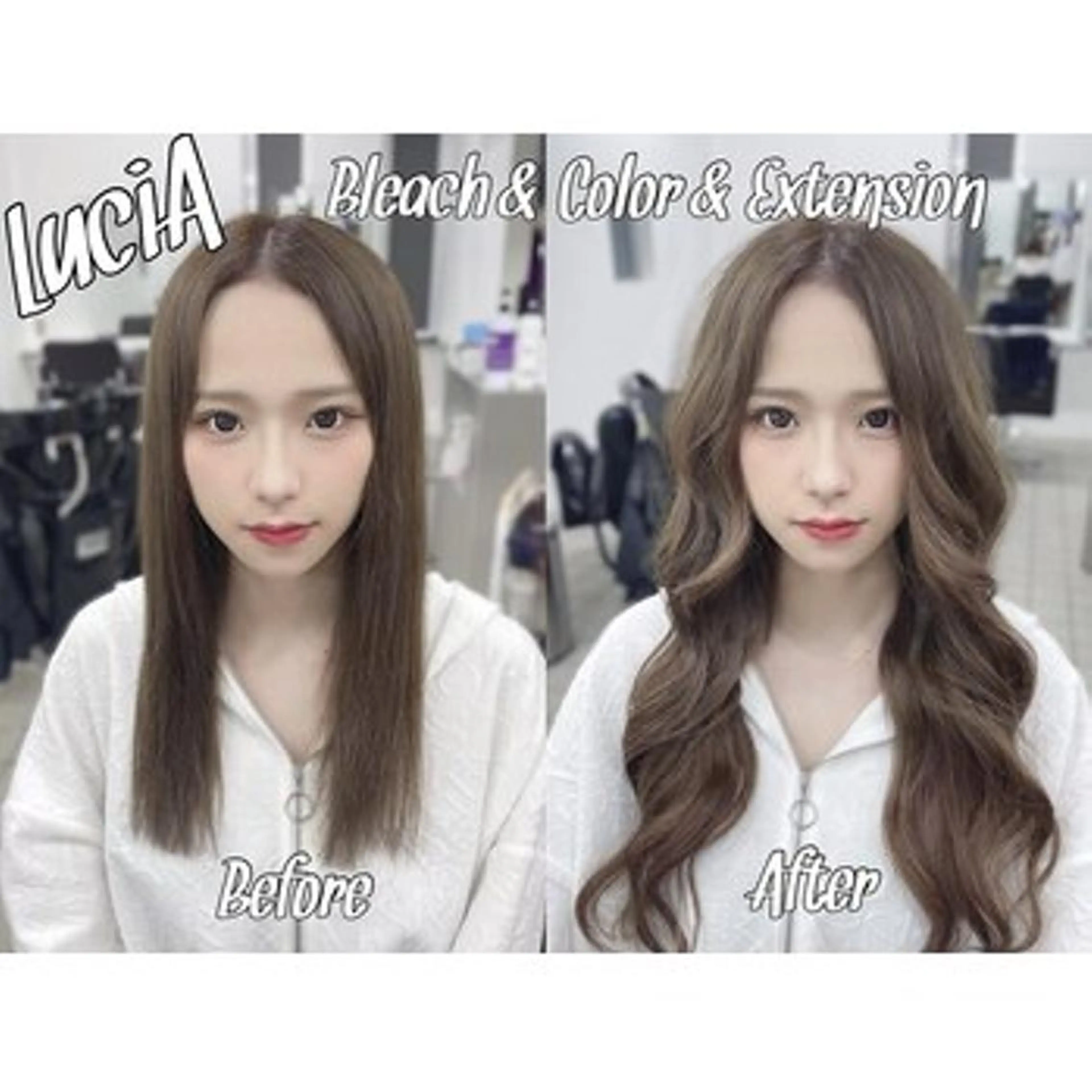 カラー ヘアアレンジ ロング シールエクステ アディクシーカラー バレイヤージュ ブリーチ ケアブリーチ LuciA RIANAのヘアスタイル