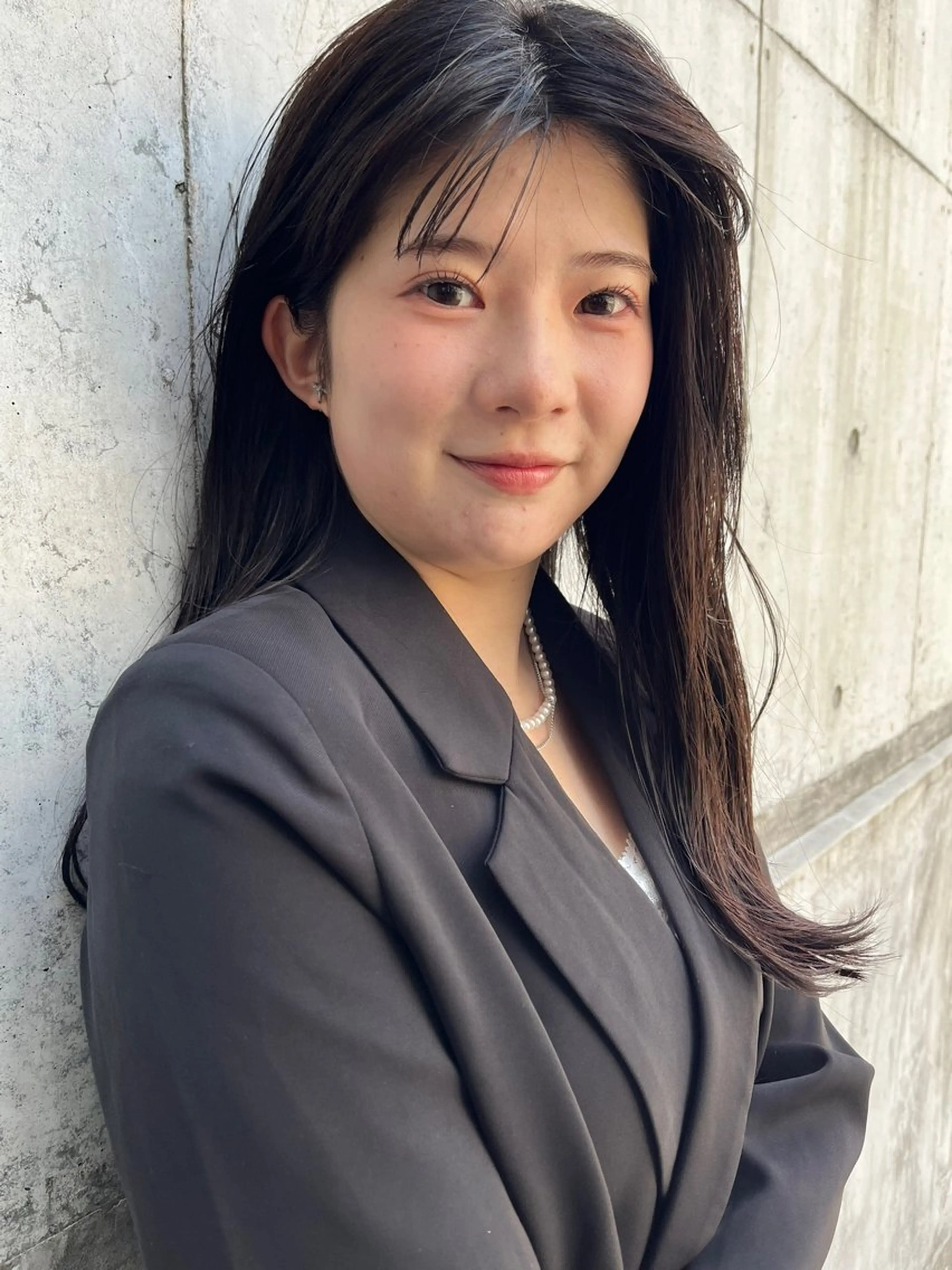 ロング カラー 黒髪 透明感カラー 顔まわりレイヤー 学生 髪質改善 上川 美幸のヘアスタイル