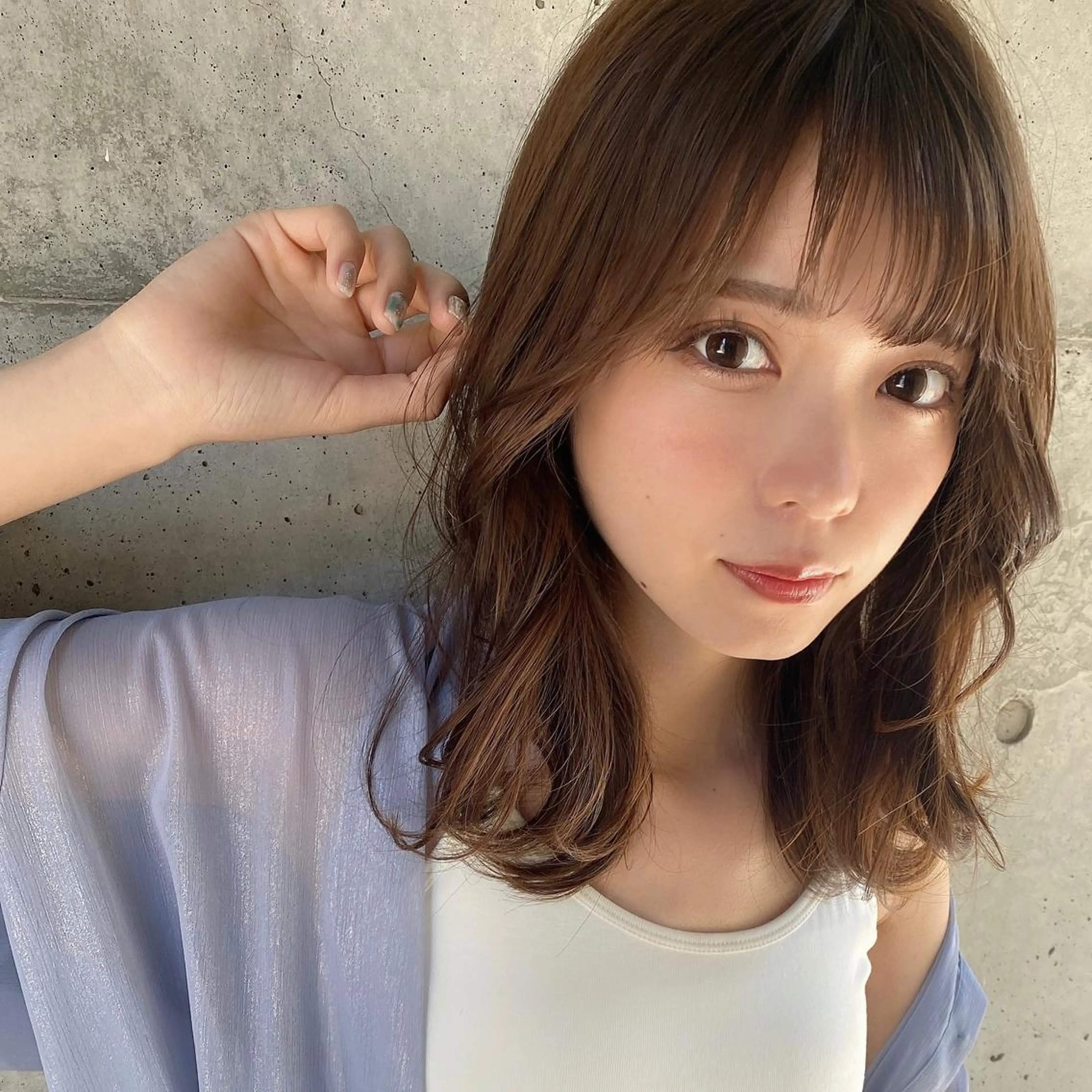 ミディアム 🧡くびれヘア/前髪 顔周り🧡久原結衣のヘアスタイル