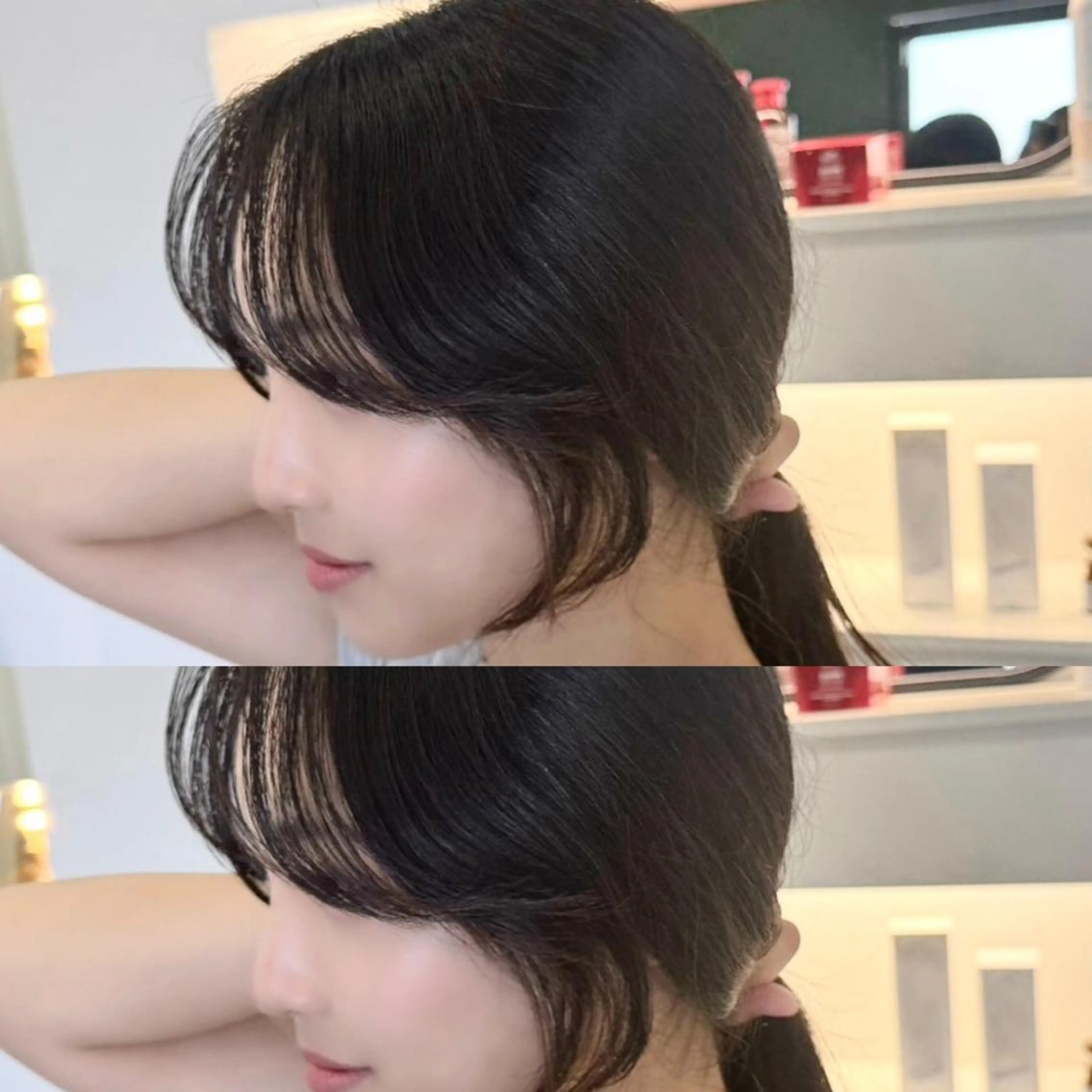 【🌸ダメージレス🌸】透明感カラー💛＋顔まわりカット💙＋ダメージケアトリートメント💙の写真