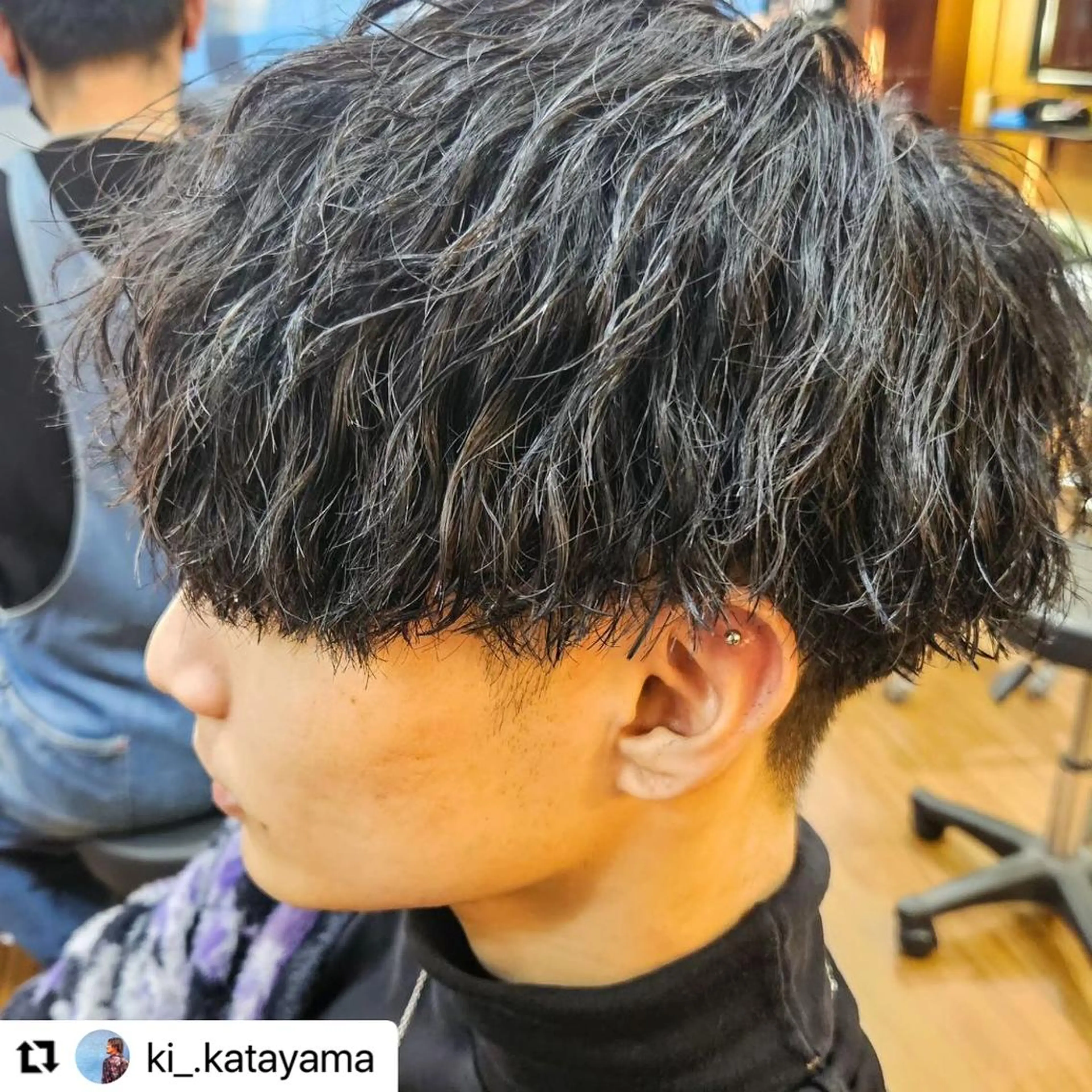 ミディアム カラー メンズ ミディアムパーマ メンズパーマ 🩷Eny terrace🩷のヘアスタイル