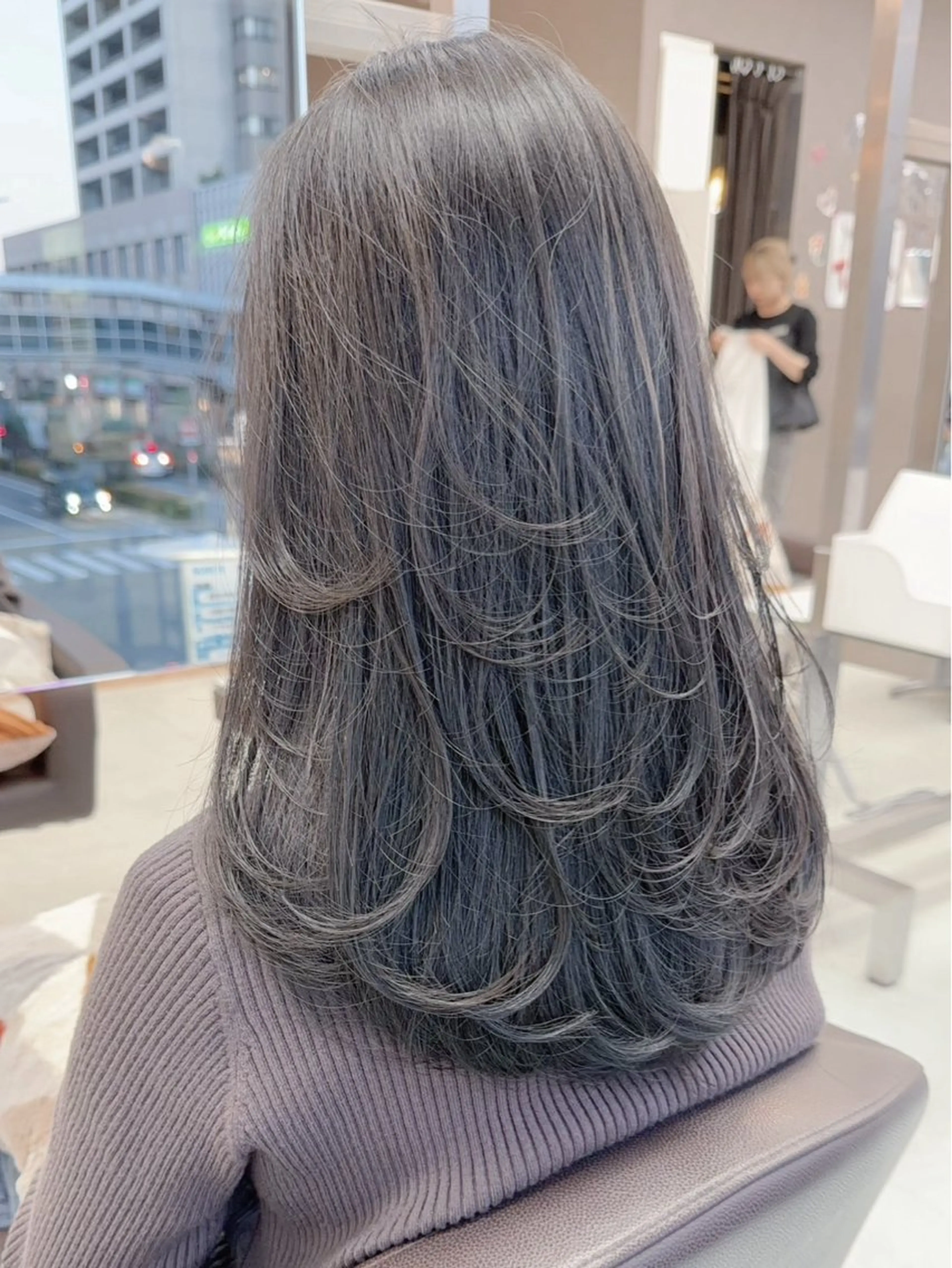 ロング カラー 透明感カラー レイヤーカット カット 野田阪神/レイヤー/ ハイライト/yuuのヘアスタイル