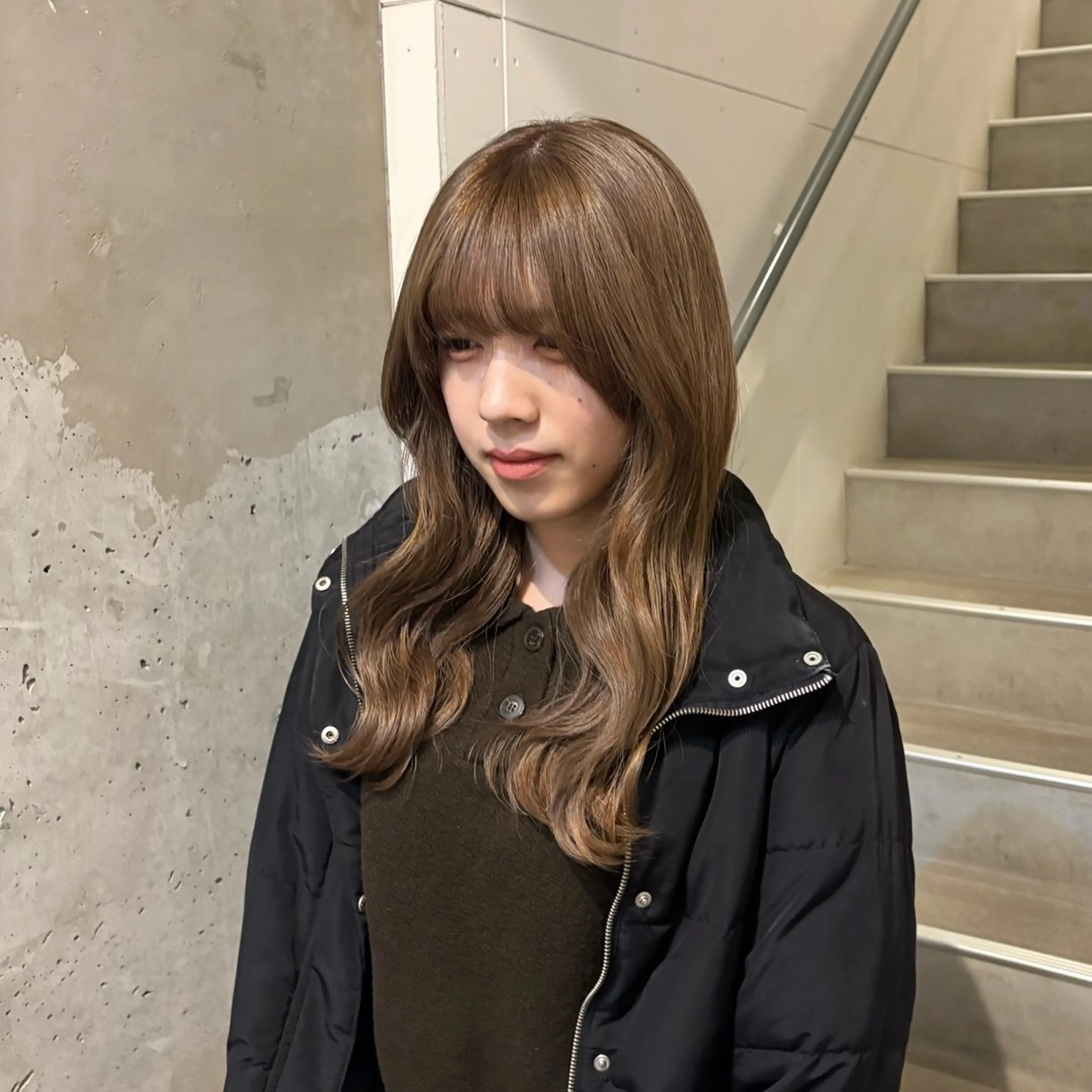 セミロング ヘアカラー 中田 桃夏のヘアスタイル