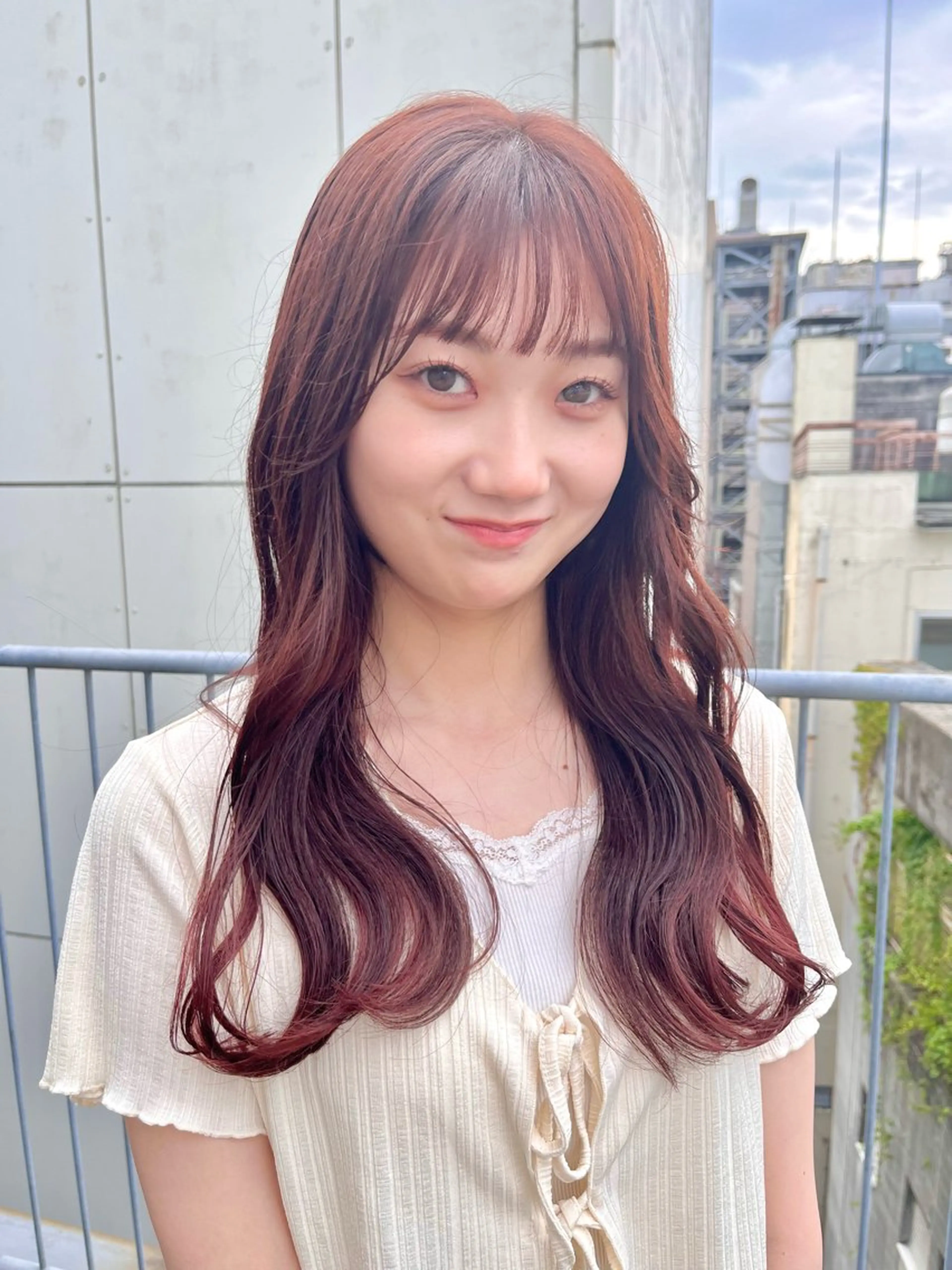 ロング カラー ブラウンカラー ピンクカラー カット ヘアカラー くさかみさき🌼暖色 /耳つぼ/オタク🌼のヘアスタイル