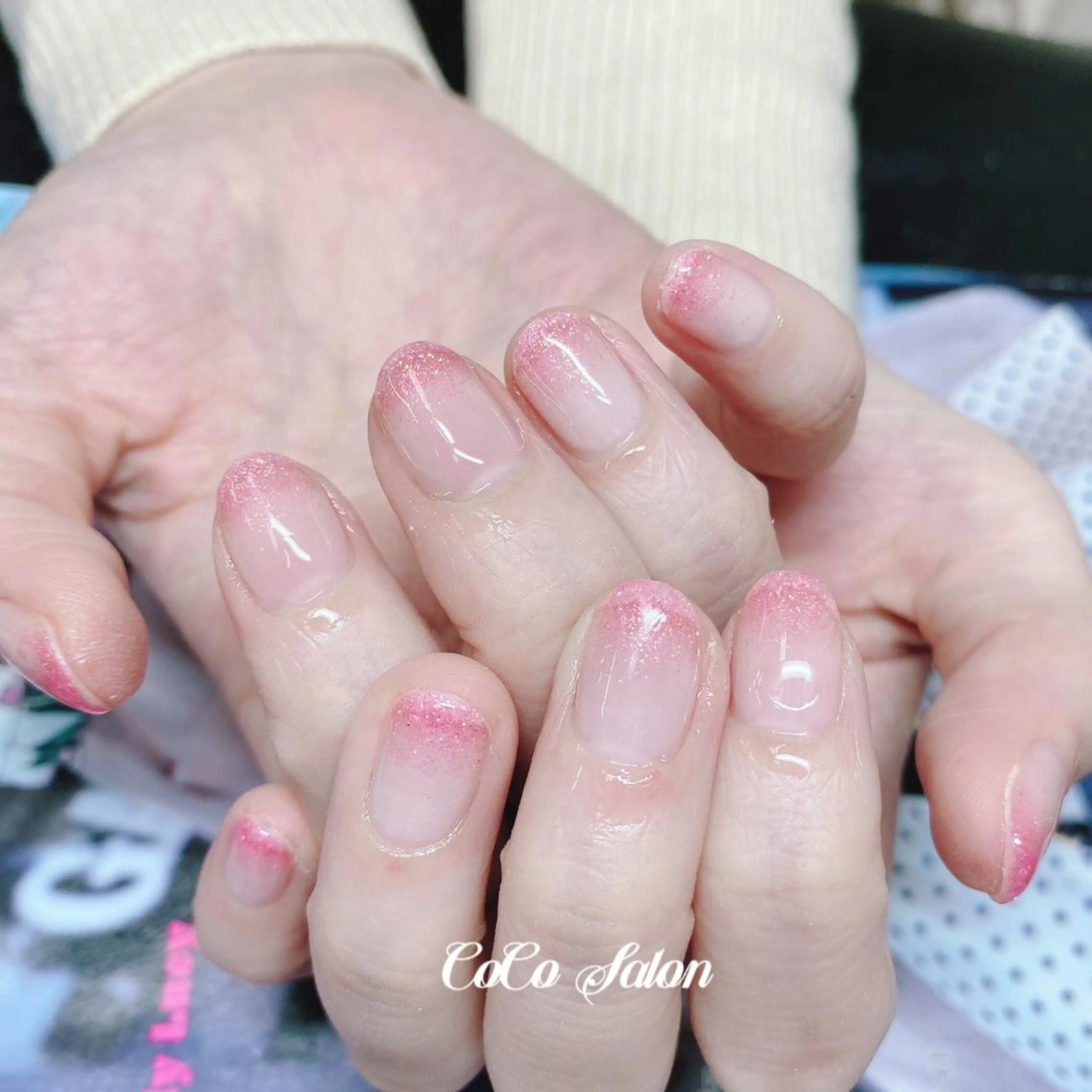 ネイル 入学式 長さ出し ジェルネイル グラデーション 卒業式 CoCoSalon ネイル/まつ毛予約のネイルデザイン